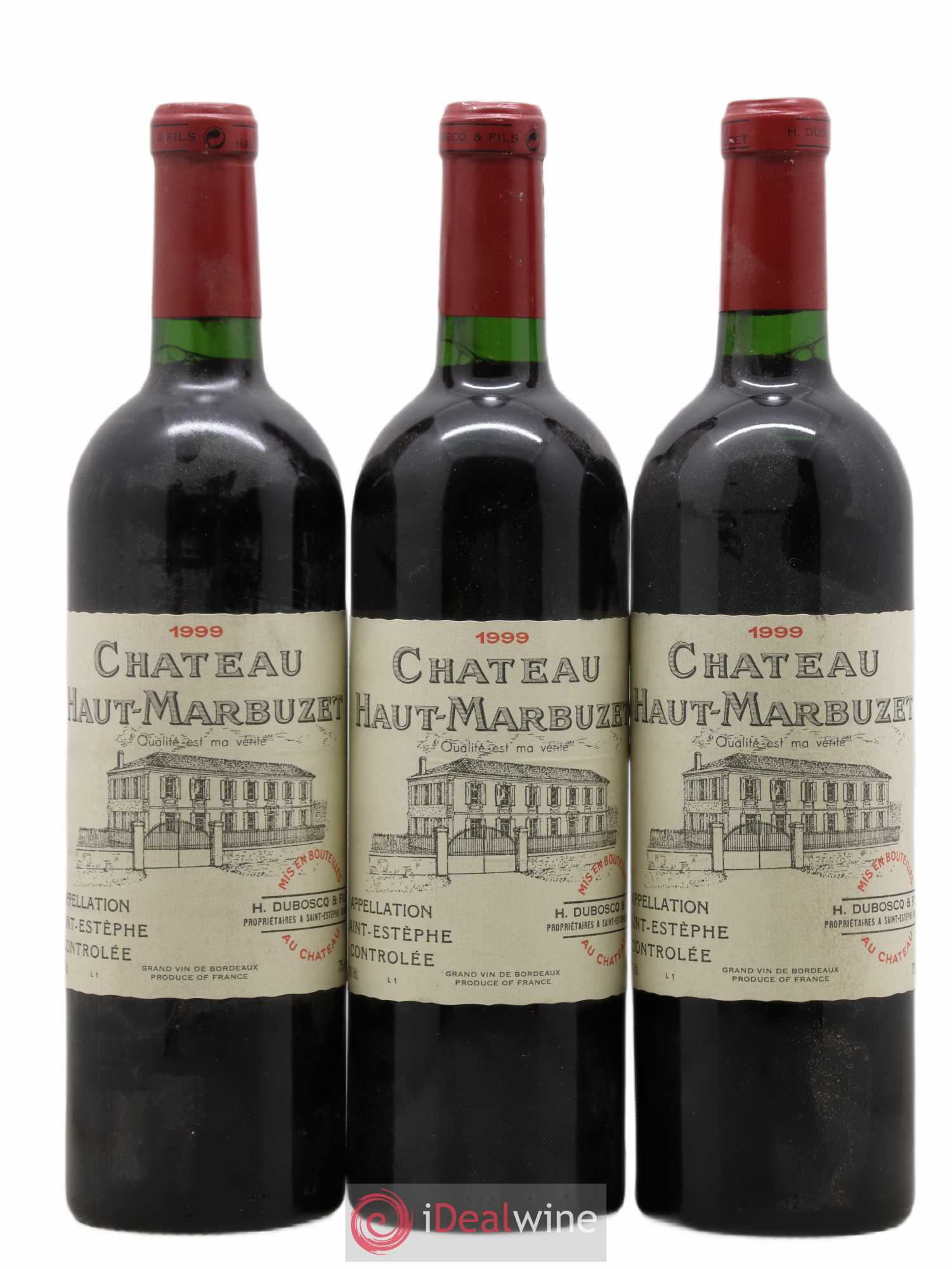 Château Haut Marbuzet 1999 - Lot de 3 bouteilles - 0