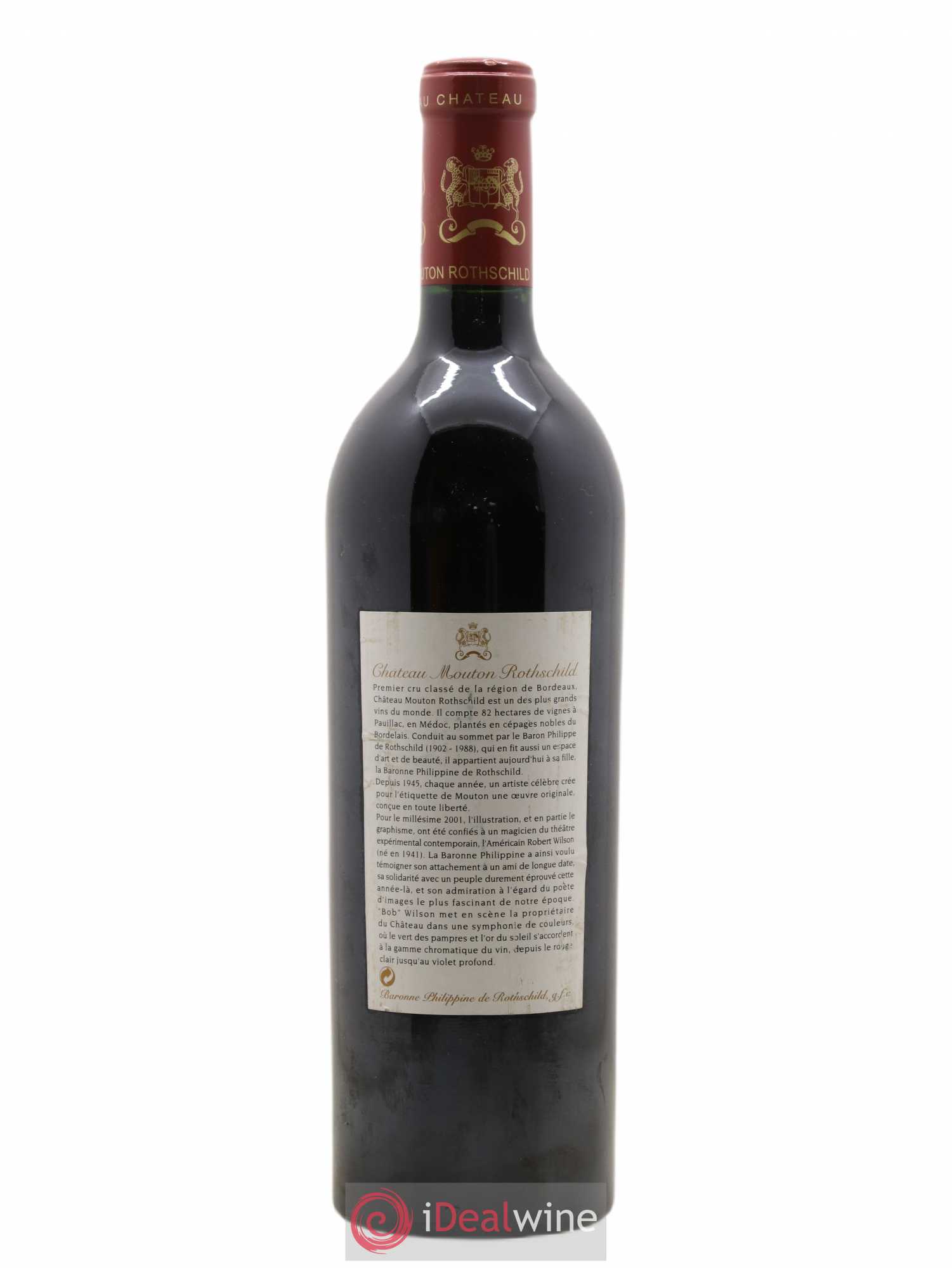Château Mouton Rothschild 1er Grand Cru Classé 2001 - Lot de 1 bouteille - 1