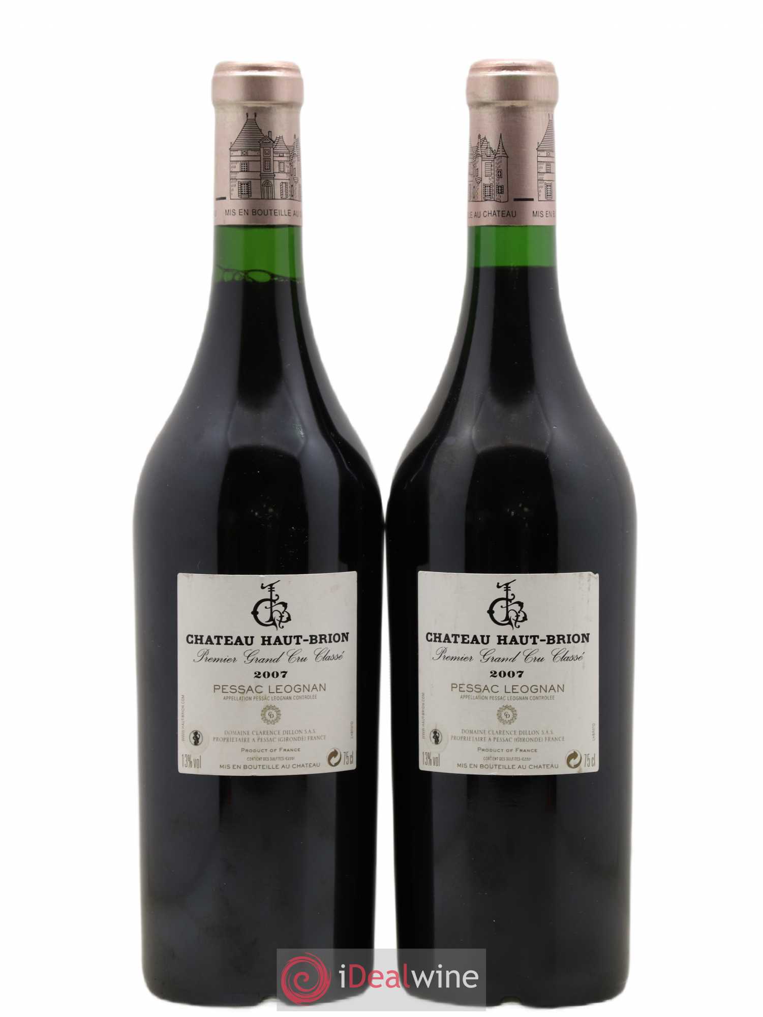 Château Haut Brion 1er Grand Cru Classé 2007 - Lot de 2 bouteilles - 1