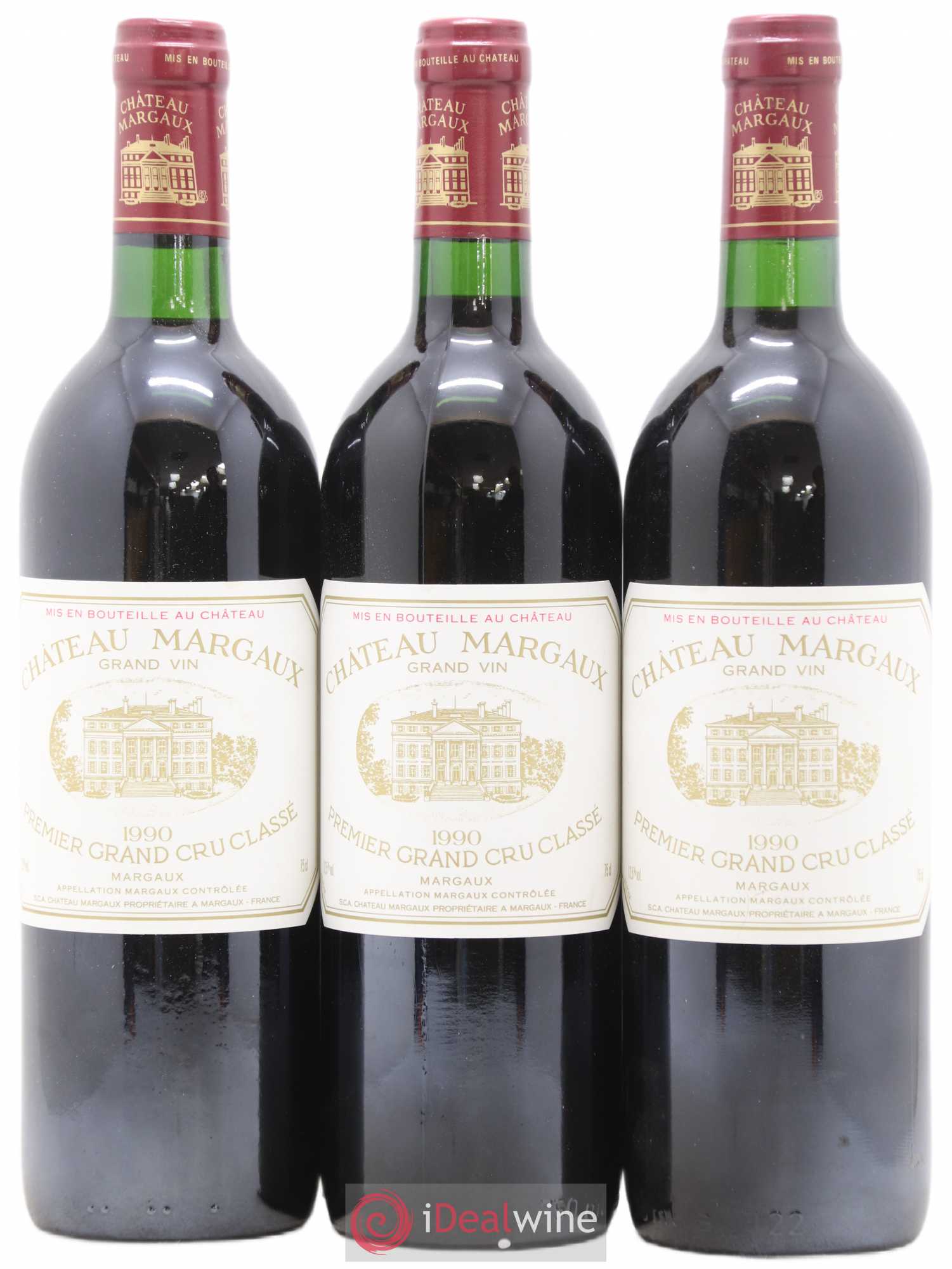 Château Margaux 1er Grand Cru Classé 1990 - Lot de 3 bouteilles - 0