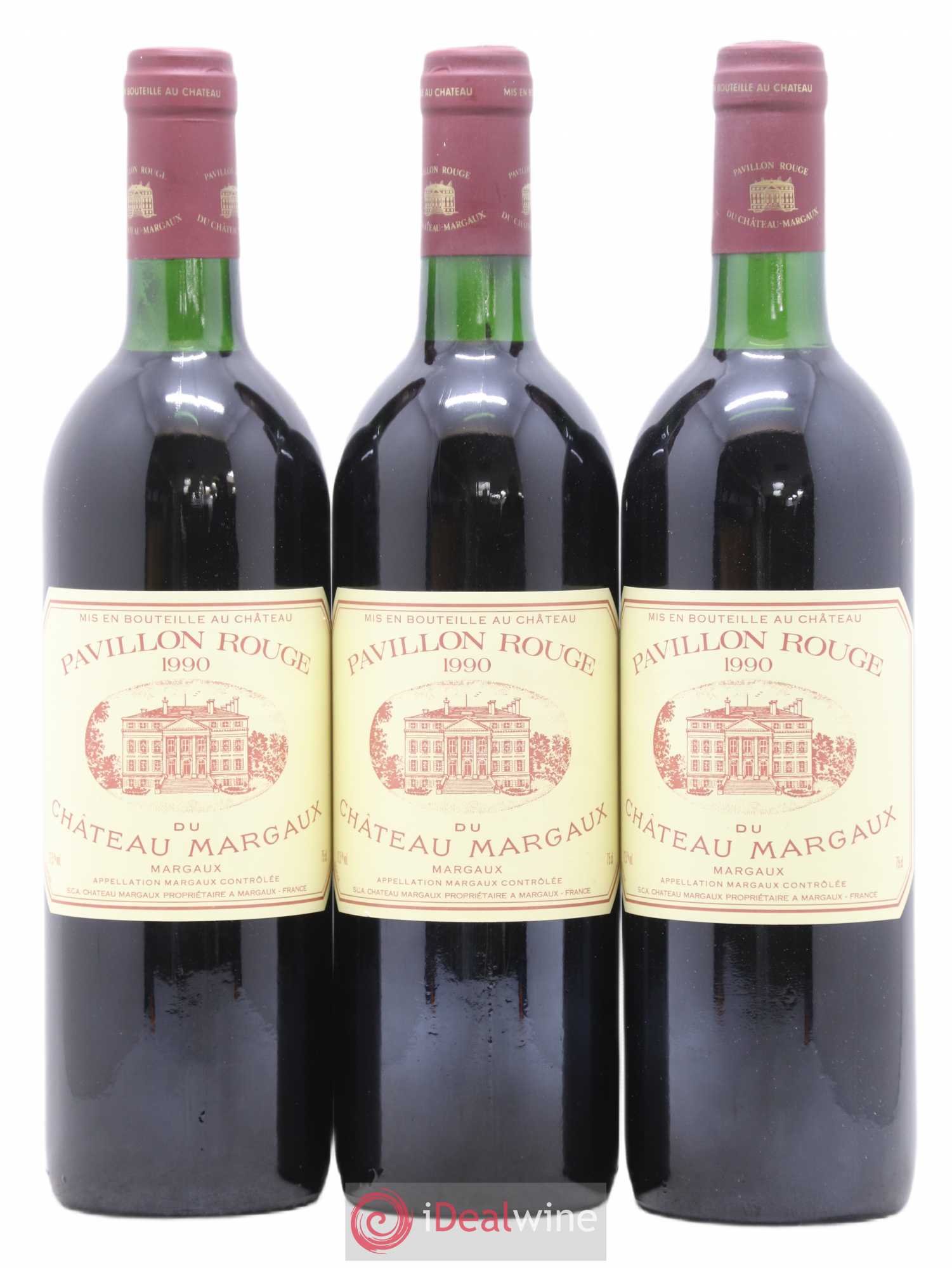 Pavillon Rouge du Château Margaux Second Vin 1990 - Lot de 3 bouteilles - 0
