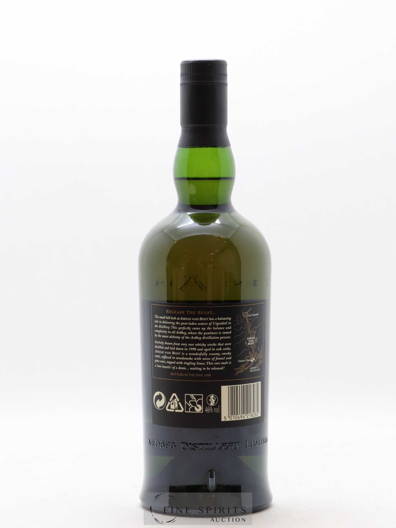 Ardbeg 1990 Of. Airigh Nam Beist Non Chill-Filtered - bottled 2008 Limited Release - Lot de 1 bouteille - 2