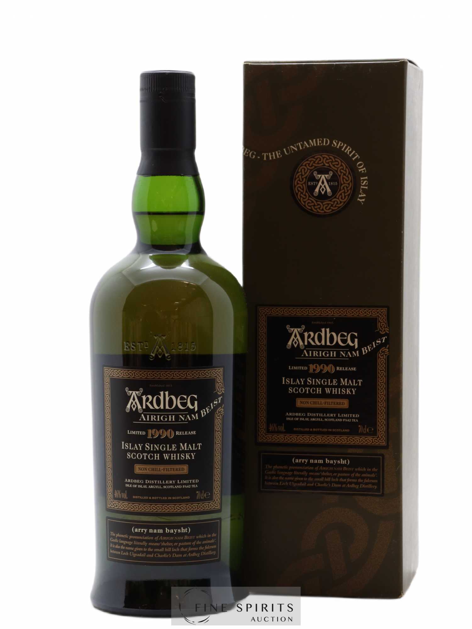 Ardbeg 1990 Of. Airigh Nam Beist Non Chill-Filtered - bottled 2008 Limited Release - Lot de 1 bouteille - 0