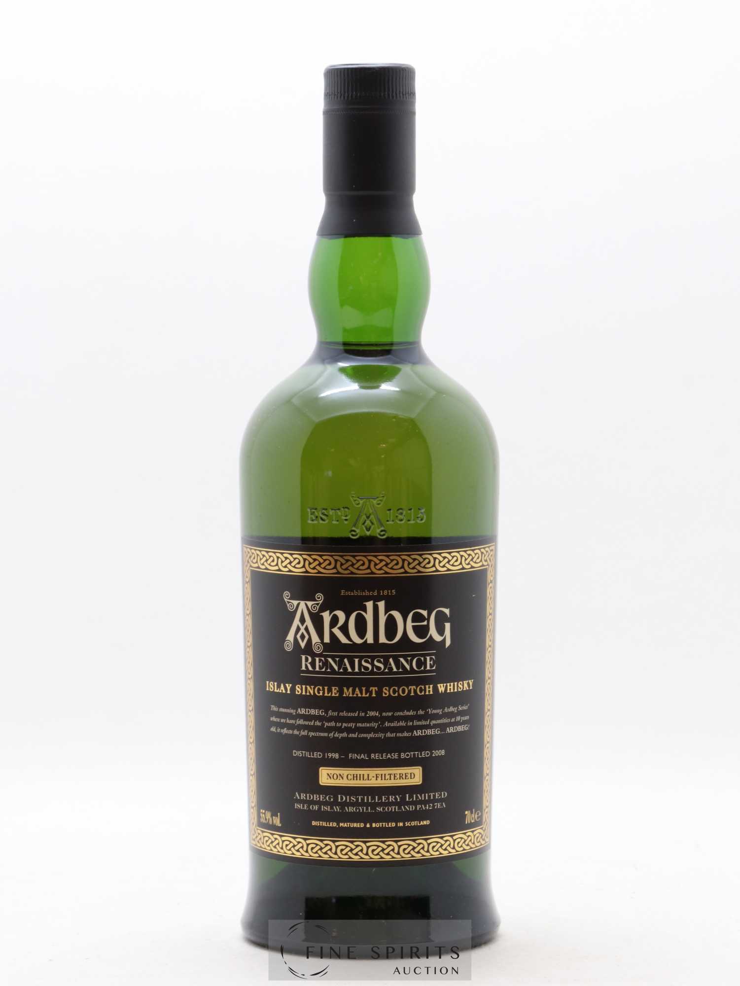 Ardbeg 10 years 1998 Of. Renaissance Non Chill-Filtered - bottled 2008 - Posten von 1 Flasche - 1