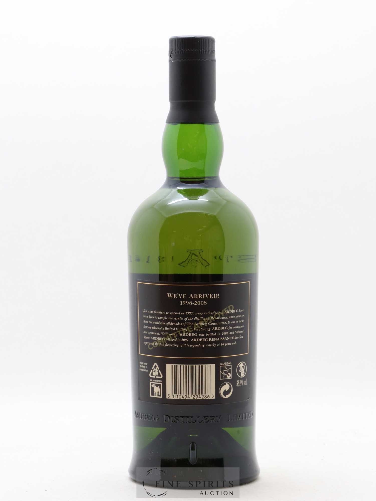 Ardbeg 10 years 1998 Of. Renaissance Non Chill-Filtered - bottled 2008 - Posten von 1 Flasche - 2