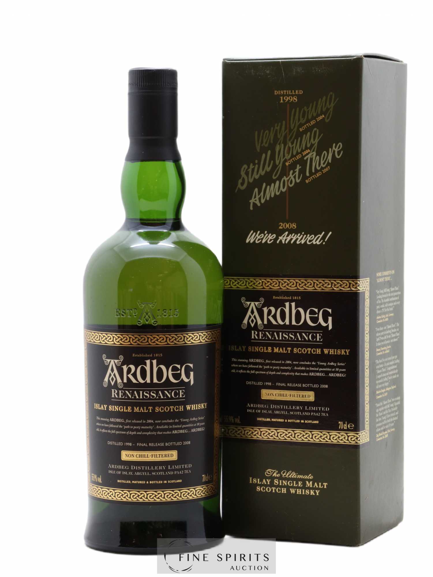 Ardbeg 10 years 1998 Of. Renaissance Non Chill-Filtered - bottled 2008 - Posten von 1 Flasche - 0