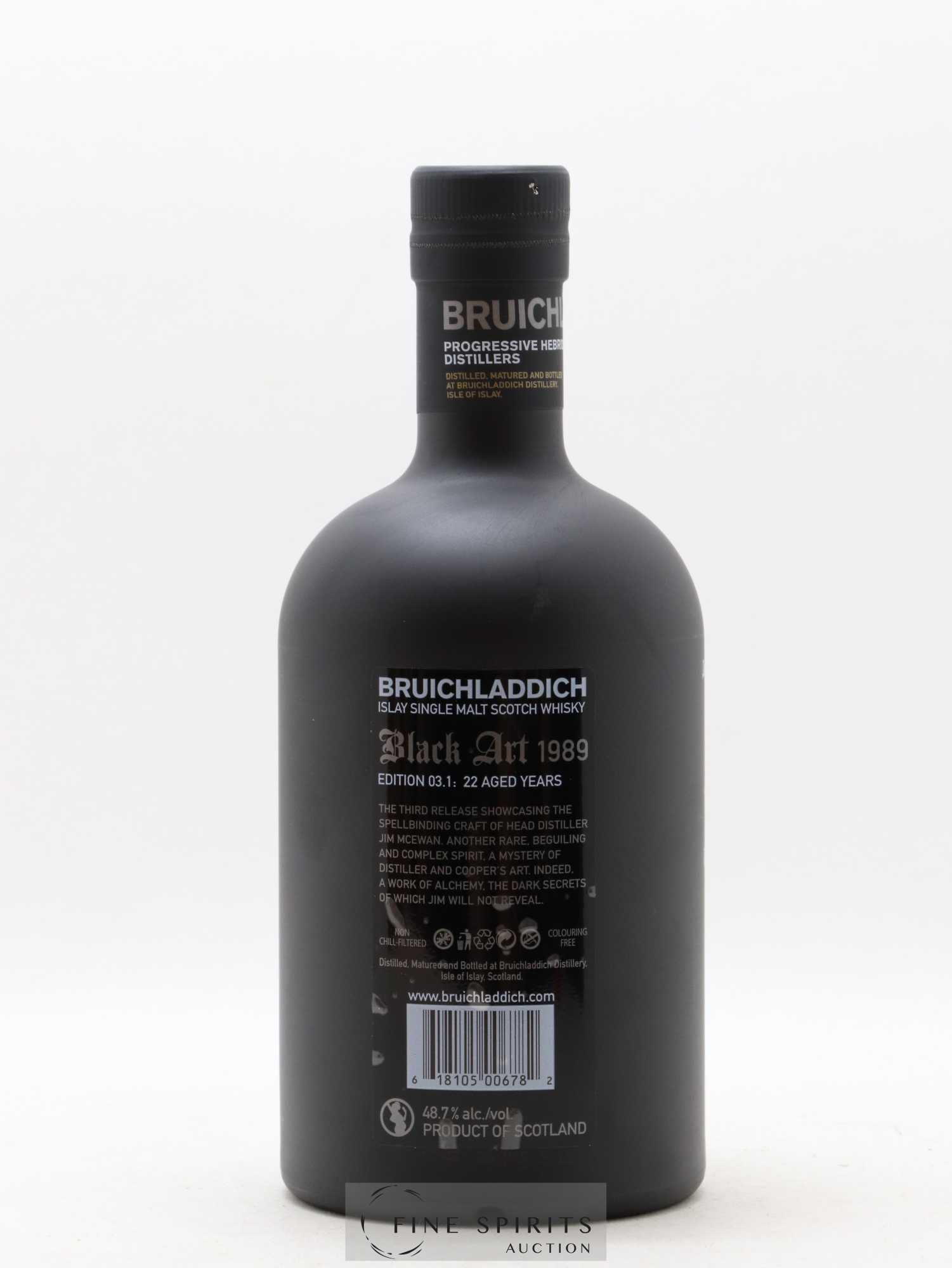 Bruichladdich 22 years 1989 Of. Black Art Edition 03.1 3rd Release - Lot de 1 bouteille - 2