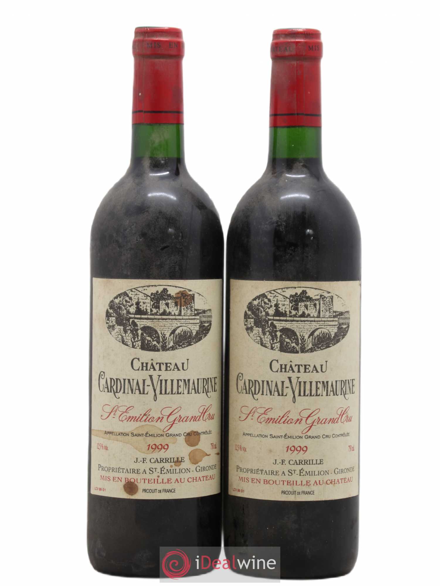 Saint-Émilion Grand Cru Château Cardinal Villemaurine 1999 - Lot de 2 bouteilles - 0