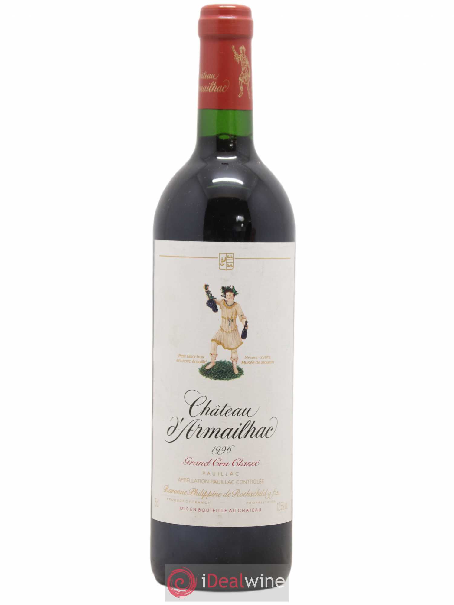 Château d' Armailhac - Mouton Baron(ne) Philippe 5ème Grand Cru Classé 1996 - Lot de 1 bouteille - 0