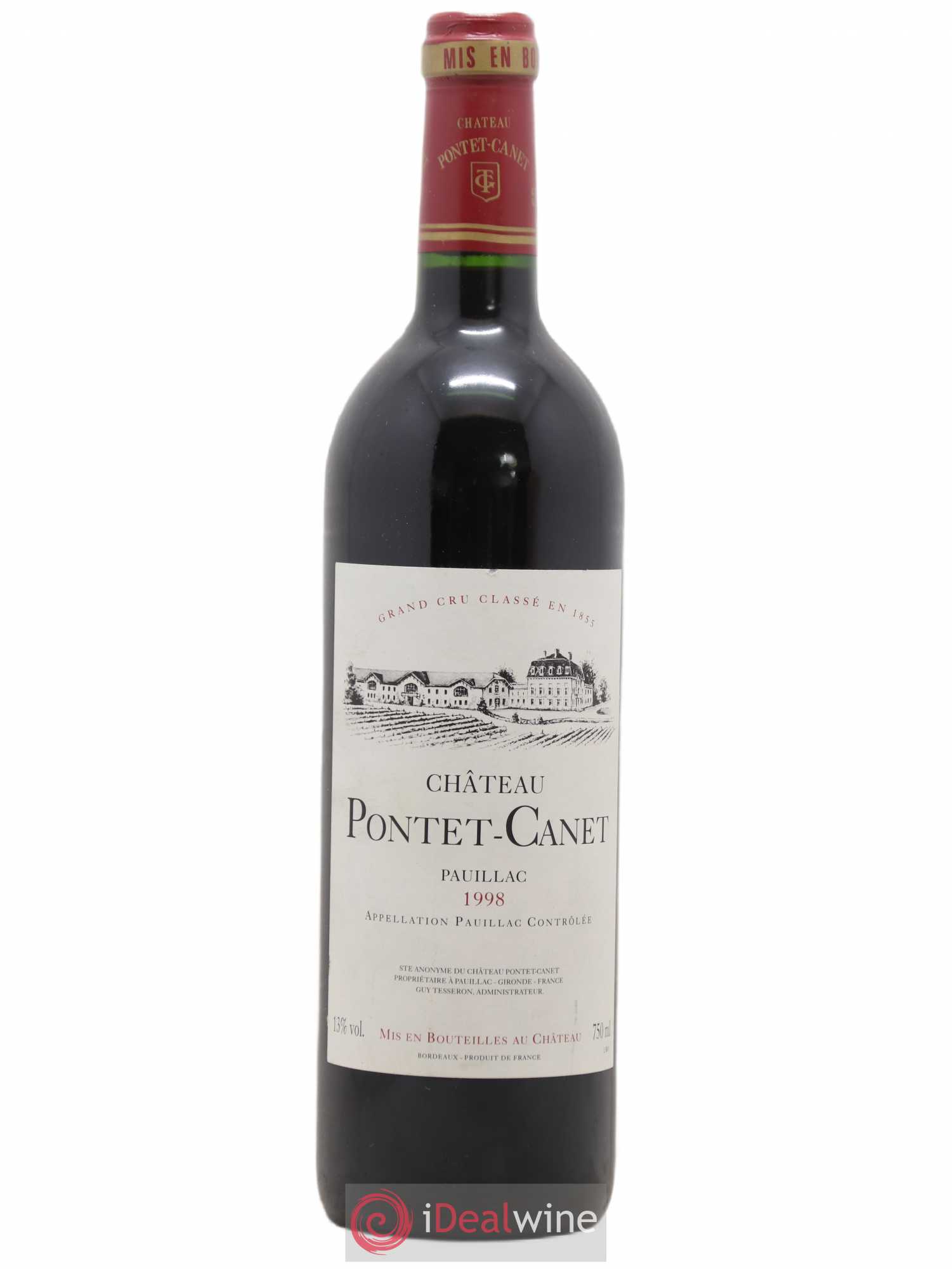 Château Pontet Canet 5ème Grand Cru Classé 1998 - Lot de 1 bouteille - 0