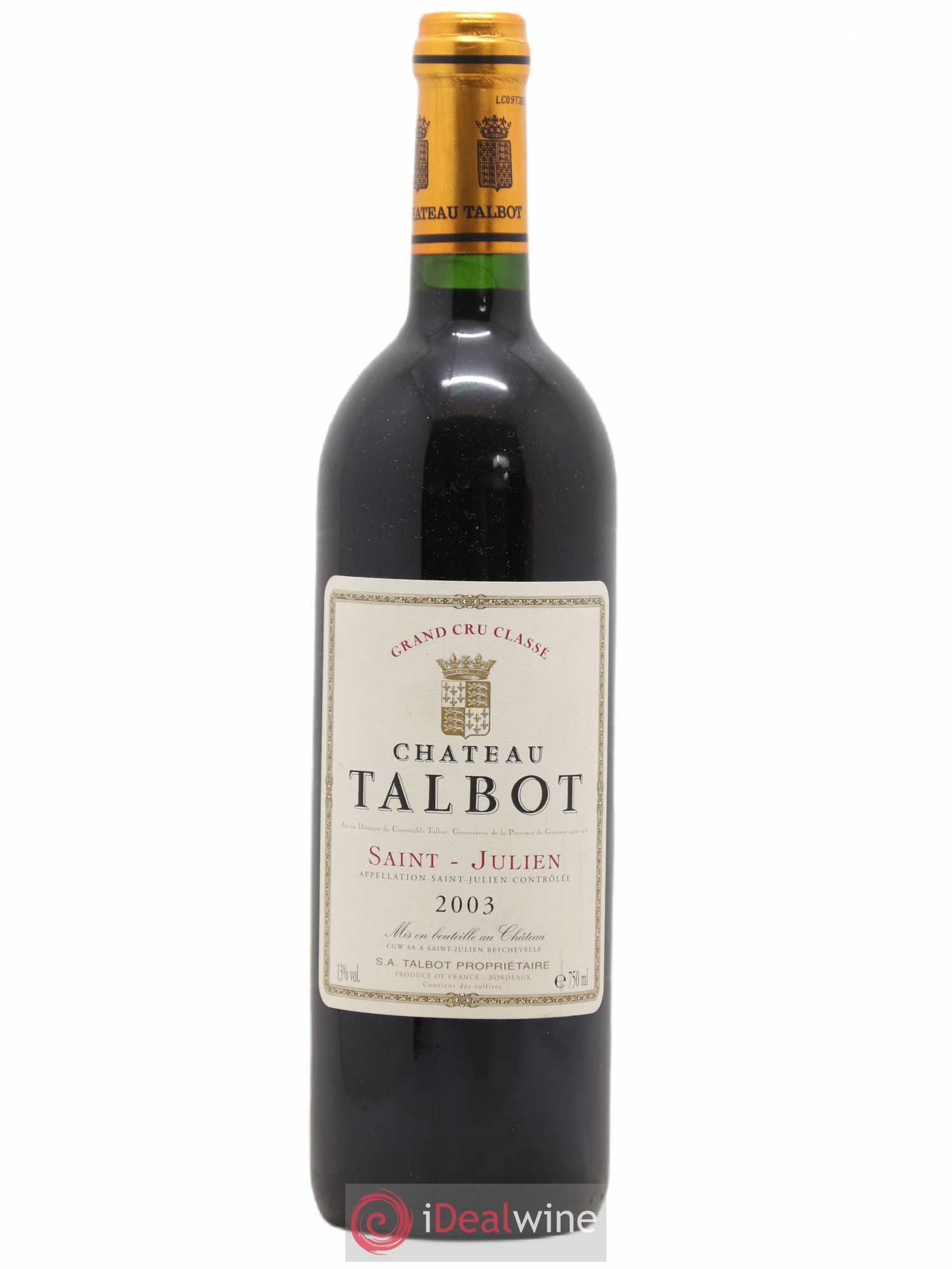 Château Talbot 4ème Grand Cru Classé 2003 - Lot de 1 bouteille - 0