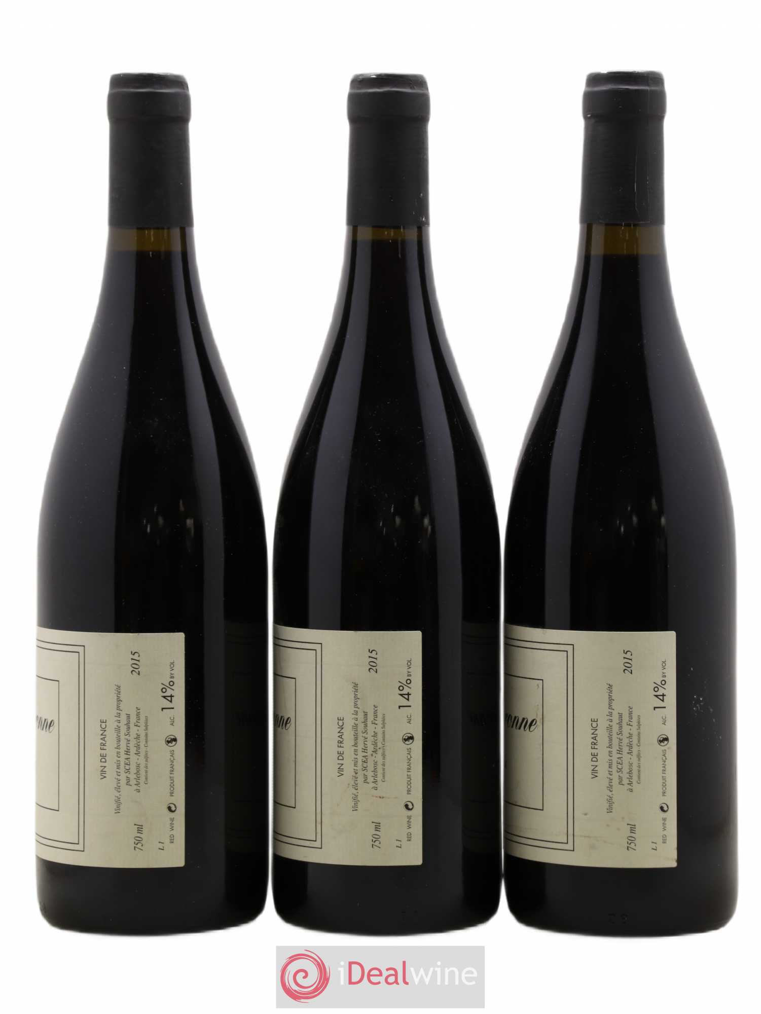 Ardèche La Souteronne Hervé Souhaut - Domaine Romaneaux-Destezet 2015 - Lot de 3 bouteilles - 1