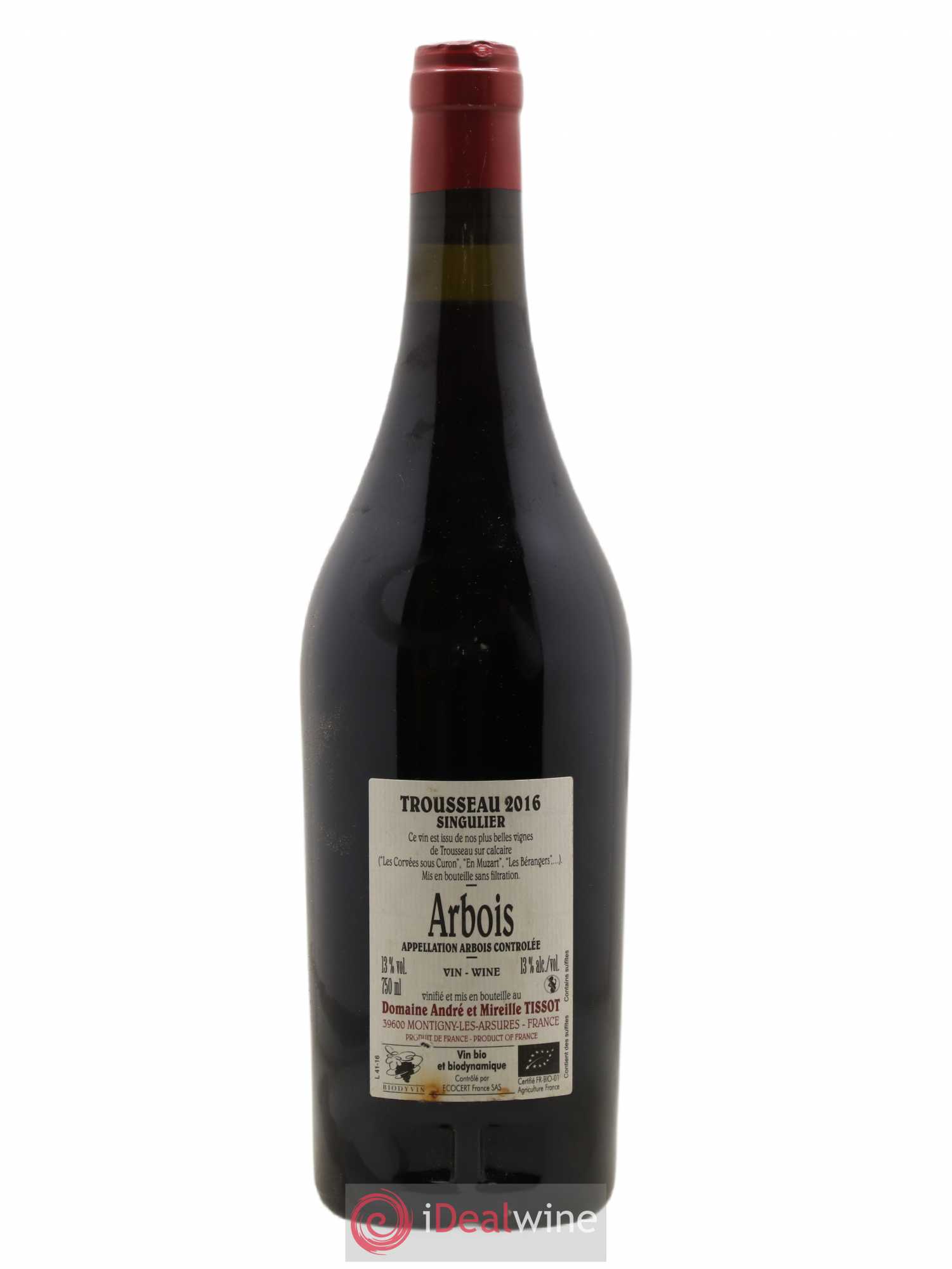 Arbois Trousseau Singulier Bénédicte et Stéphane Tissot 2016 - Lot de 1 bouteille - 1