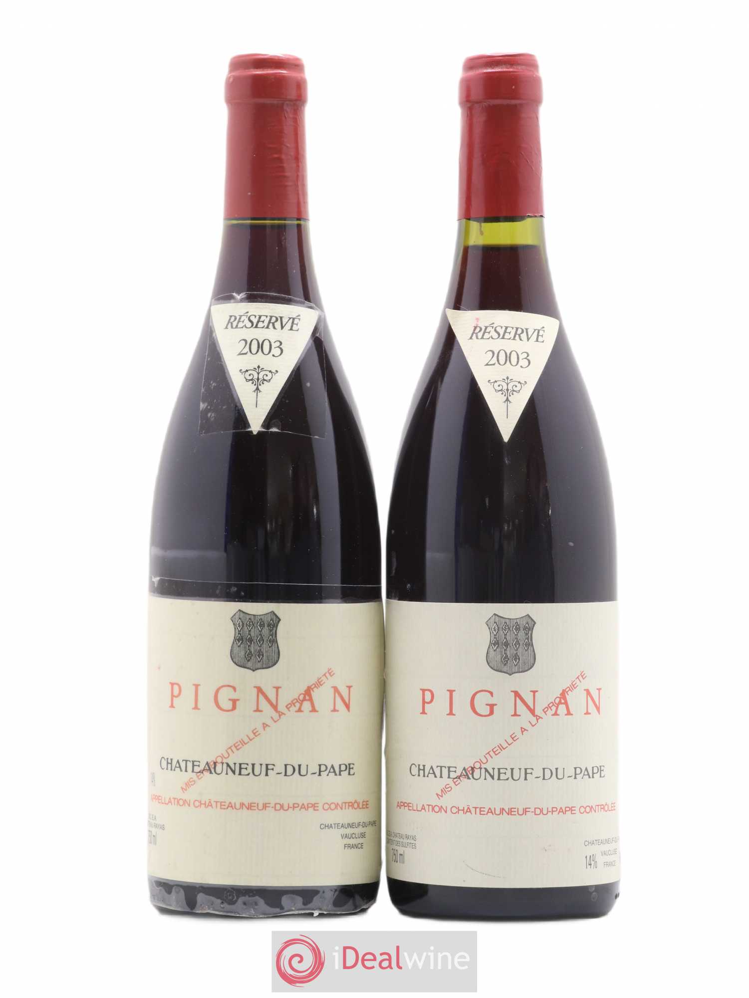 Châteauneuf-du-Pape Pignan Emmanuel Reynaud 2003 - Lot de 2 bouteilles - 0