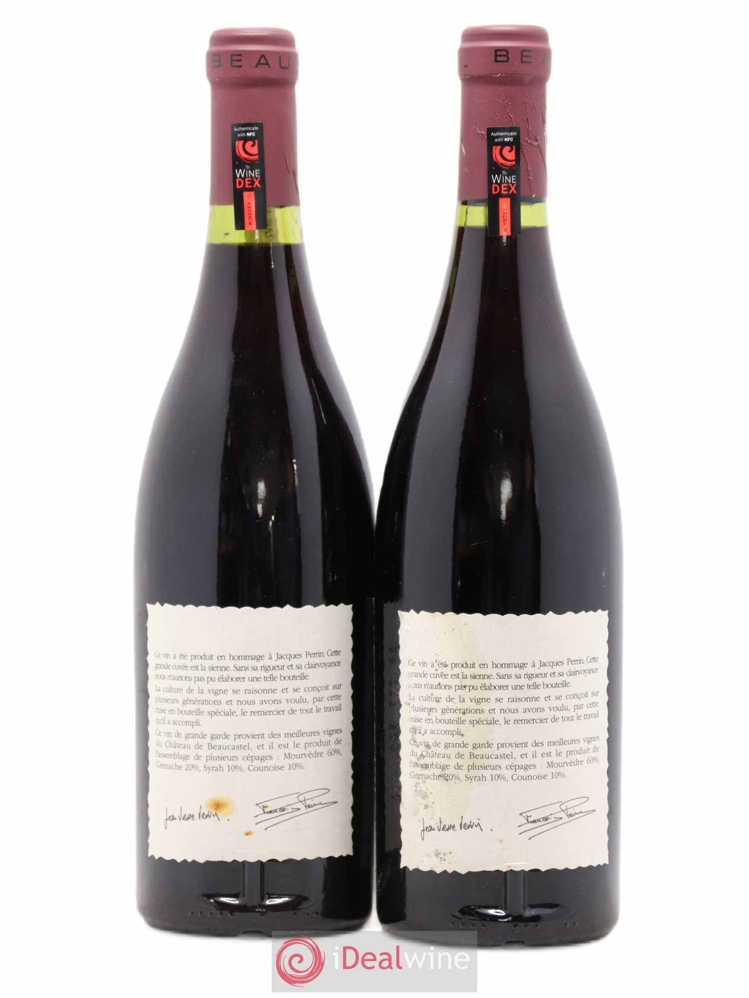 Châteauneuf-du-Pape Château de Beaucastel Hommage à Jacques Perrin Famille Perrin 1989 - Lot de 2 bouteilles - 1