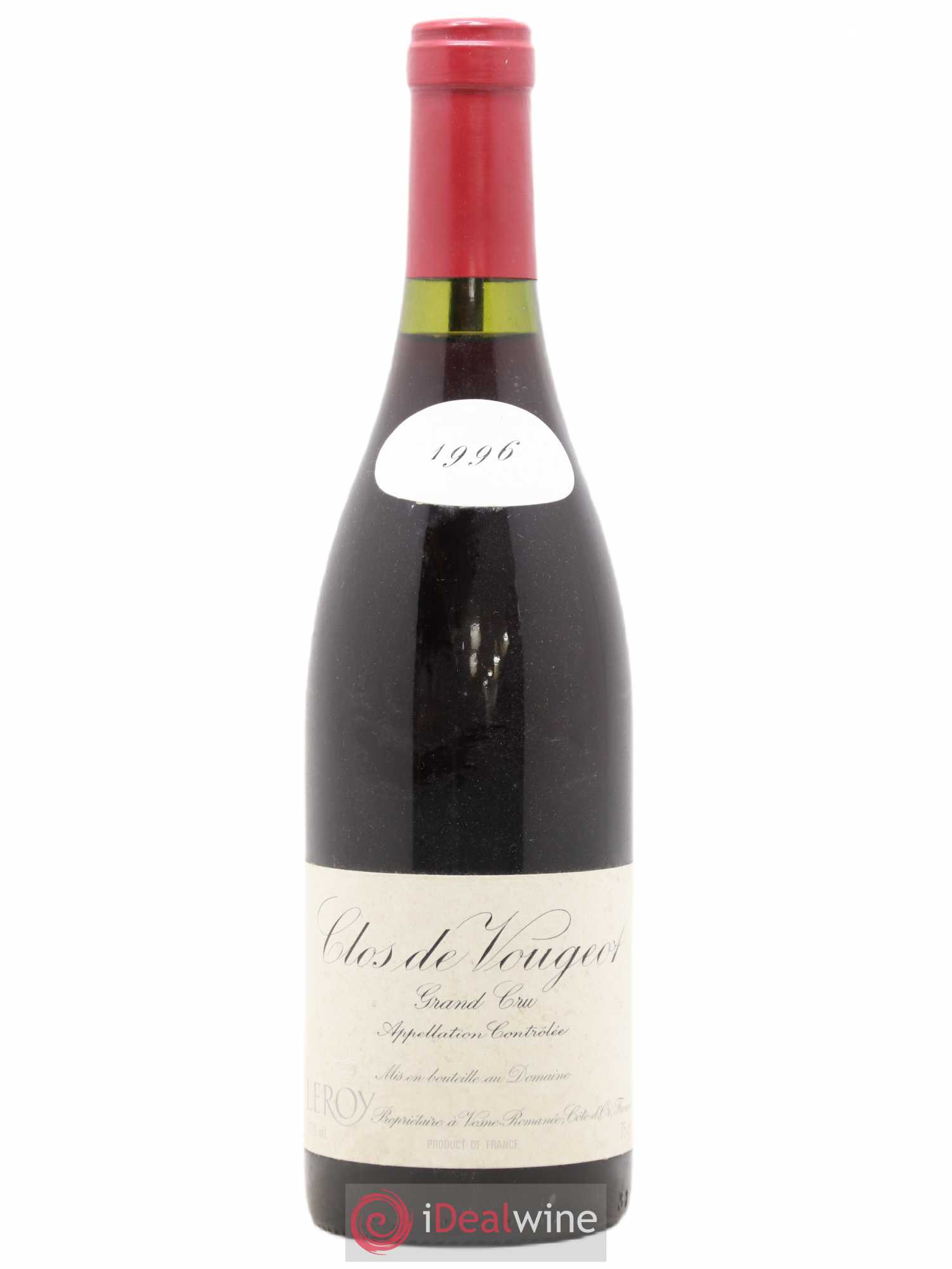 Clos de Vougeot Grand Cru Leroy (Domaine) 1996 - Lot de 1 bouteille - 0