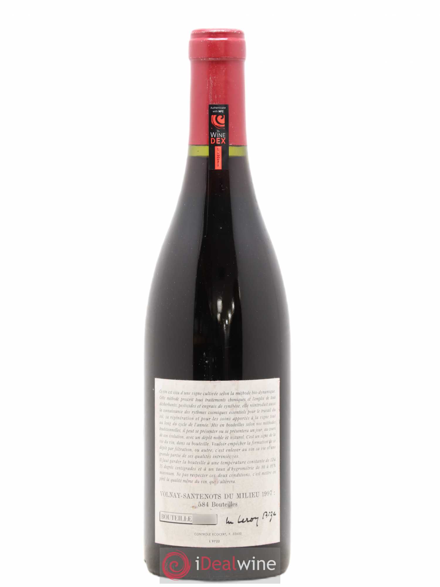 Volnay 1er Cru Santenots du Milieu Leroy (Domaine) 1997 - Lot de 1 bouteille - 1