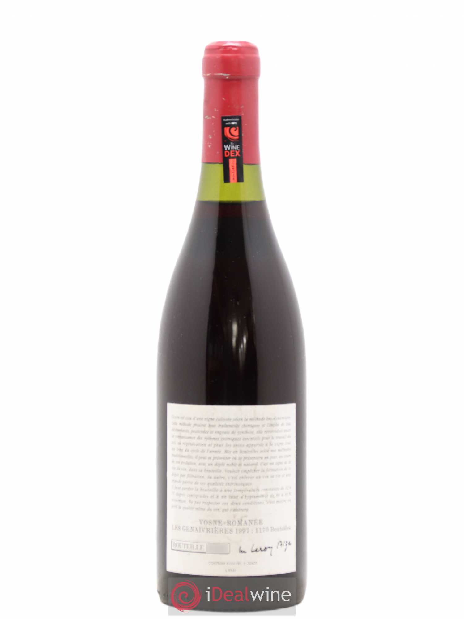 Vosne-Romanée Les Genaivrières Leroy (Domaine) 1997 - Posten von 1 Flasche - 1