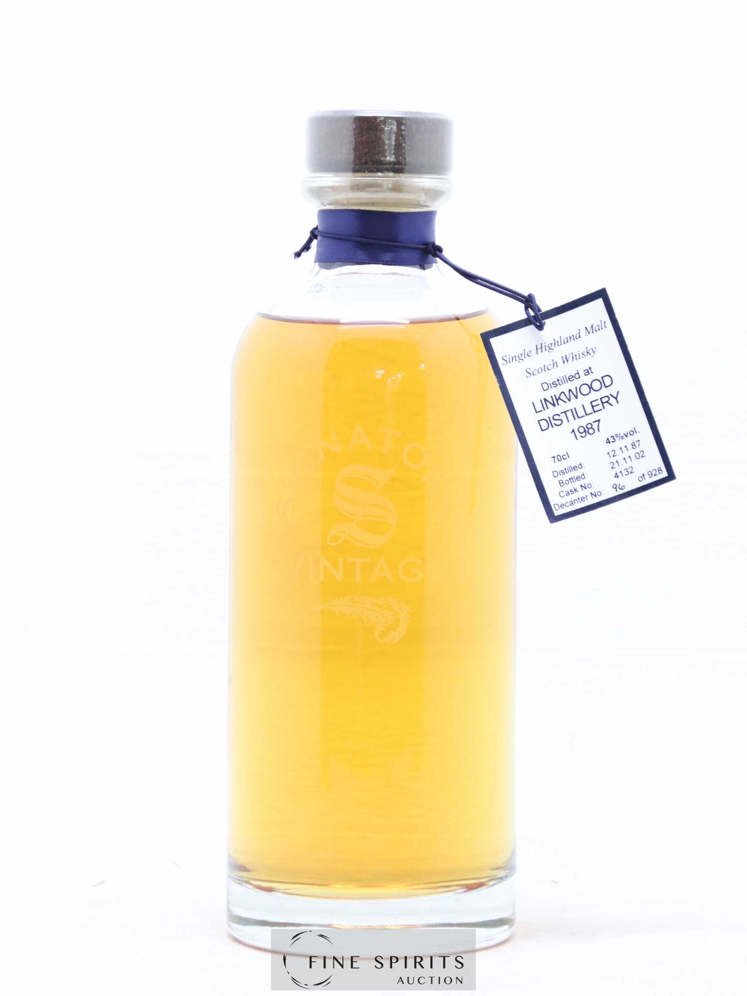 Linkwood 1987 Signatory Vintage Cask n°4132 - One of 928 - bottled 2002 The Decanter Collection - Lot de 1 bouteille - 1