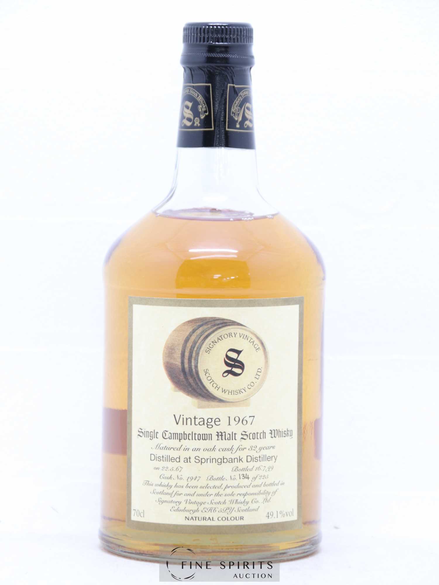 Springbank 32 years 1967 Signatory Vintage Oak Cask n°1947 - One of 225 - bottled 1999 - Lot of 1 bottle - 1