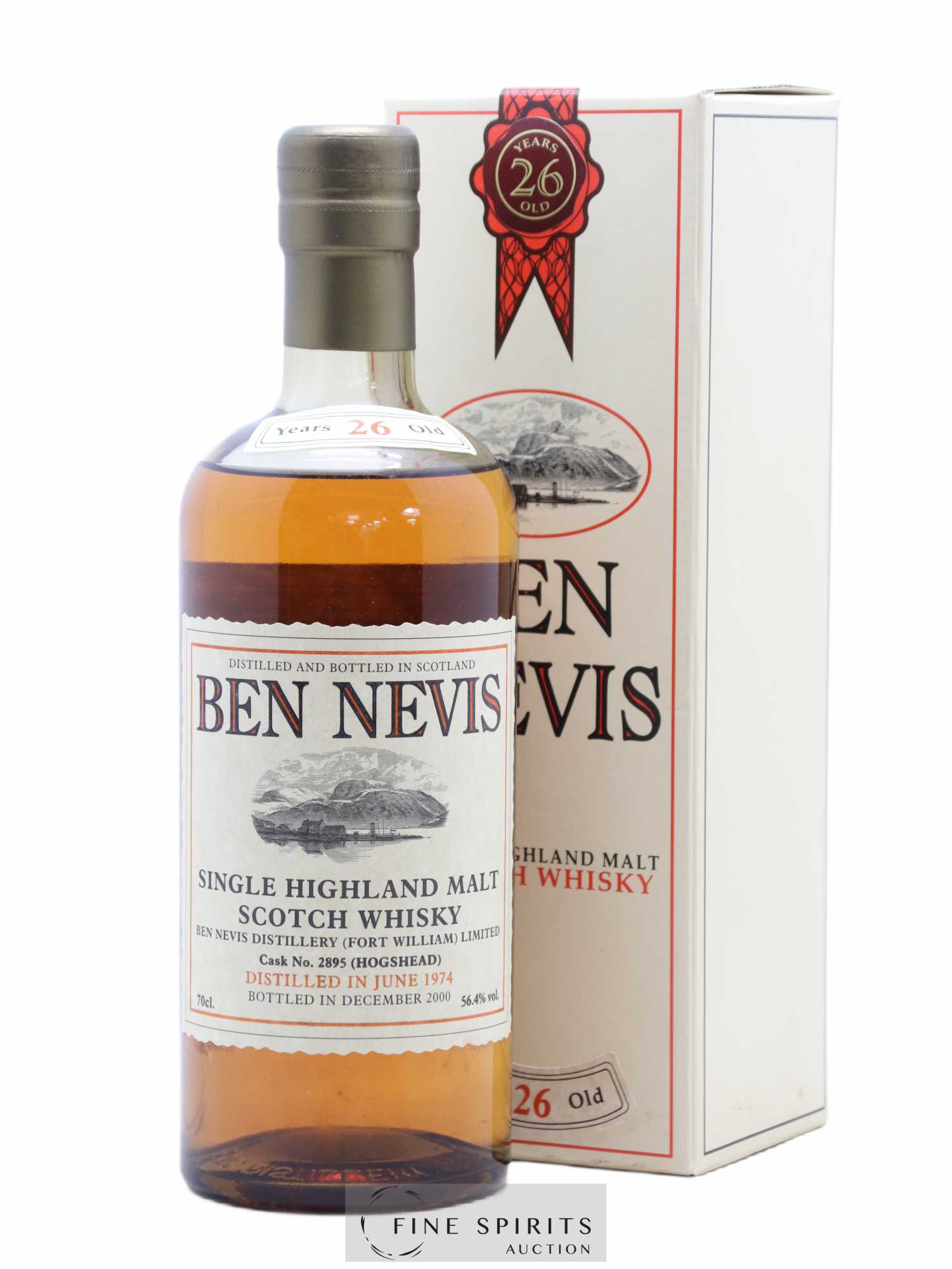 Ben Nevis 26 years 1974 Of. Hogshead Cask n°2895 - One of 190 - bottled 2000 - Lot de 1 bouteille - 0