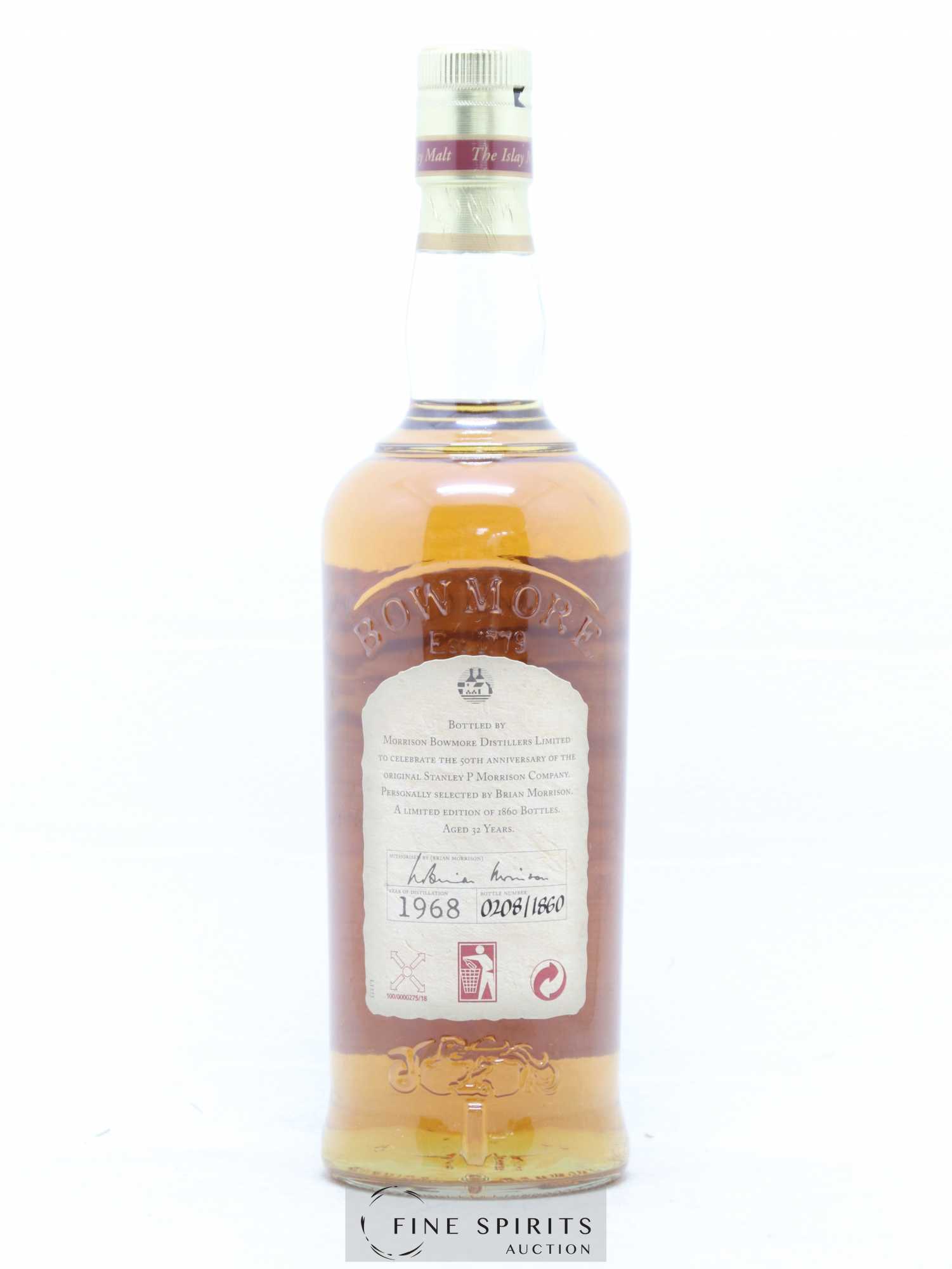 Bowmore 32 years 1968 Of. One of 1860 50th Anniversary Limited Edition - Lot de 1 bouteille - 2