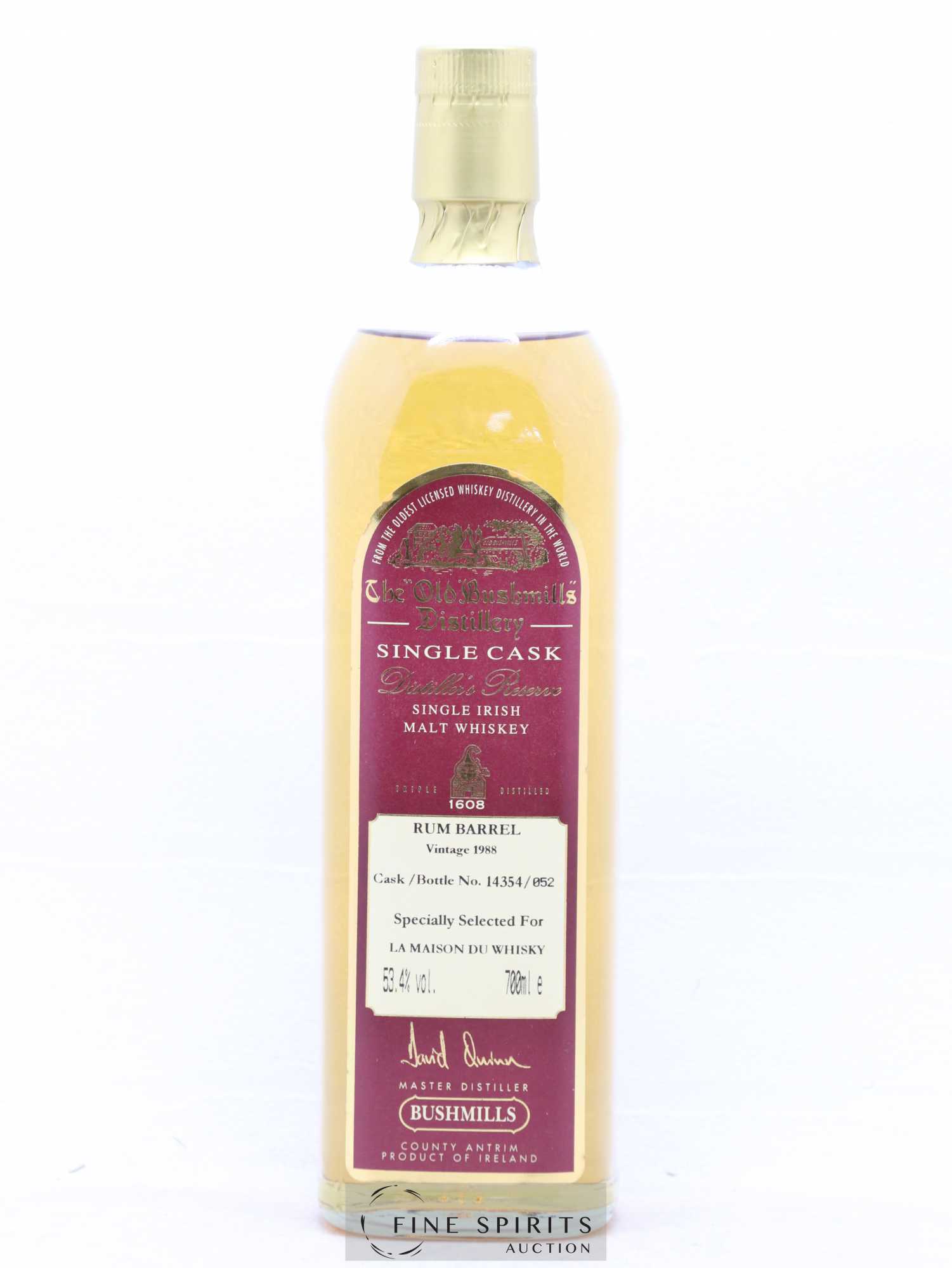 Old Bushmills 1988 Of. Rum Barrel Cask n°14354 LMDW Distiller's Reserve - Lot de 1 bouteille - 1