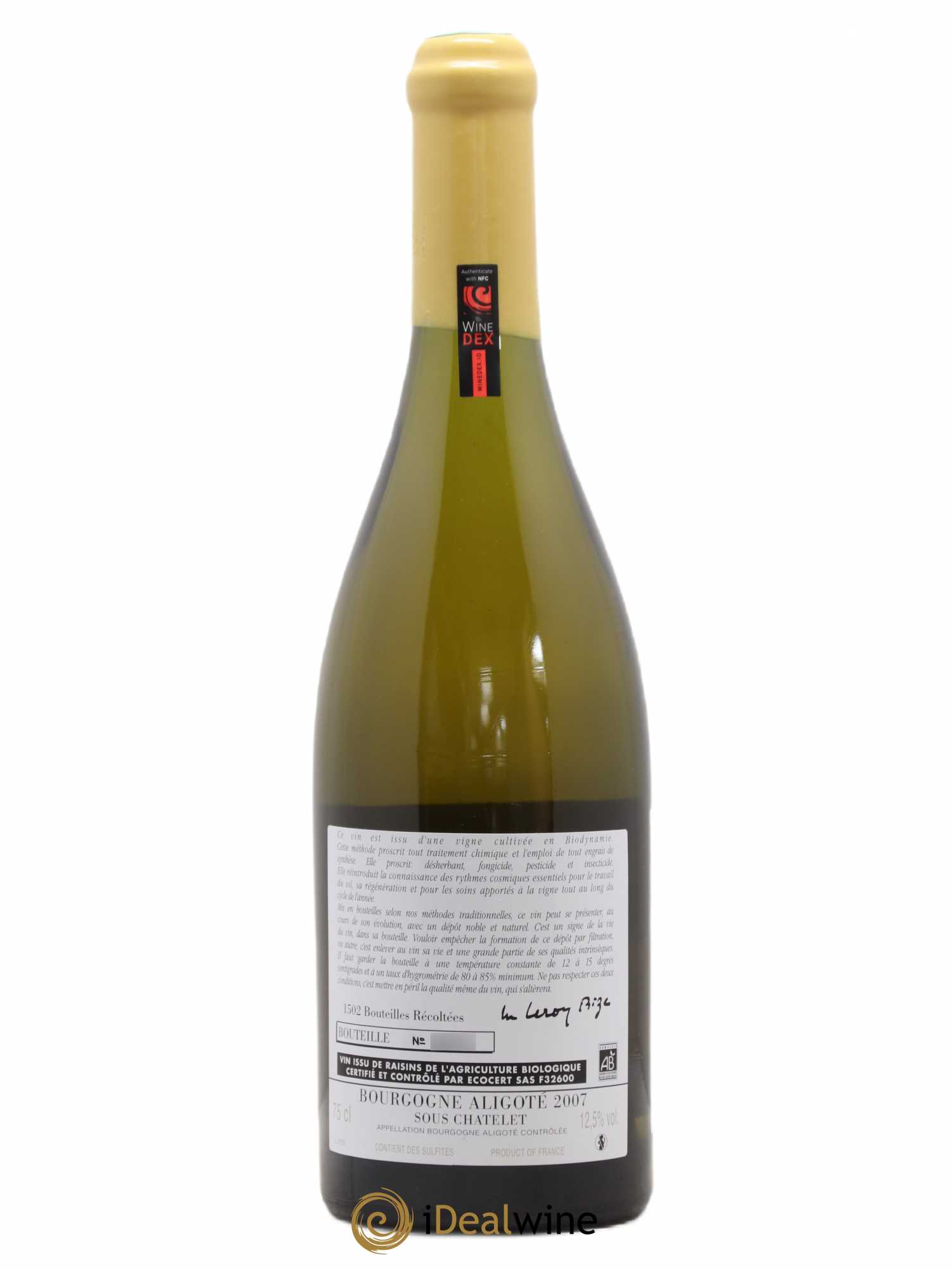 Bourgogne Aligoté Sous Chatelet d'Auvenay (Domaine) 2007 - Lot de 1 bouteille - 1