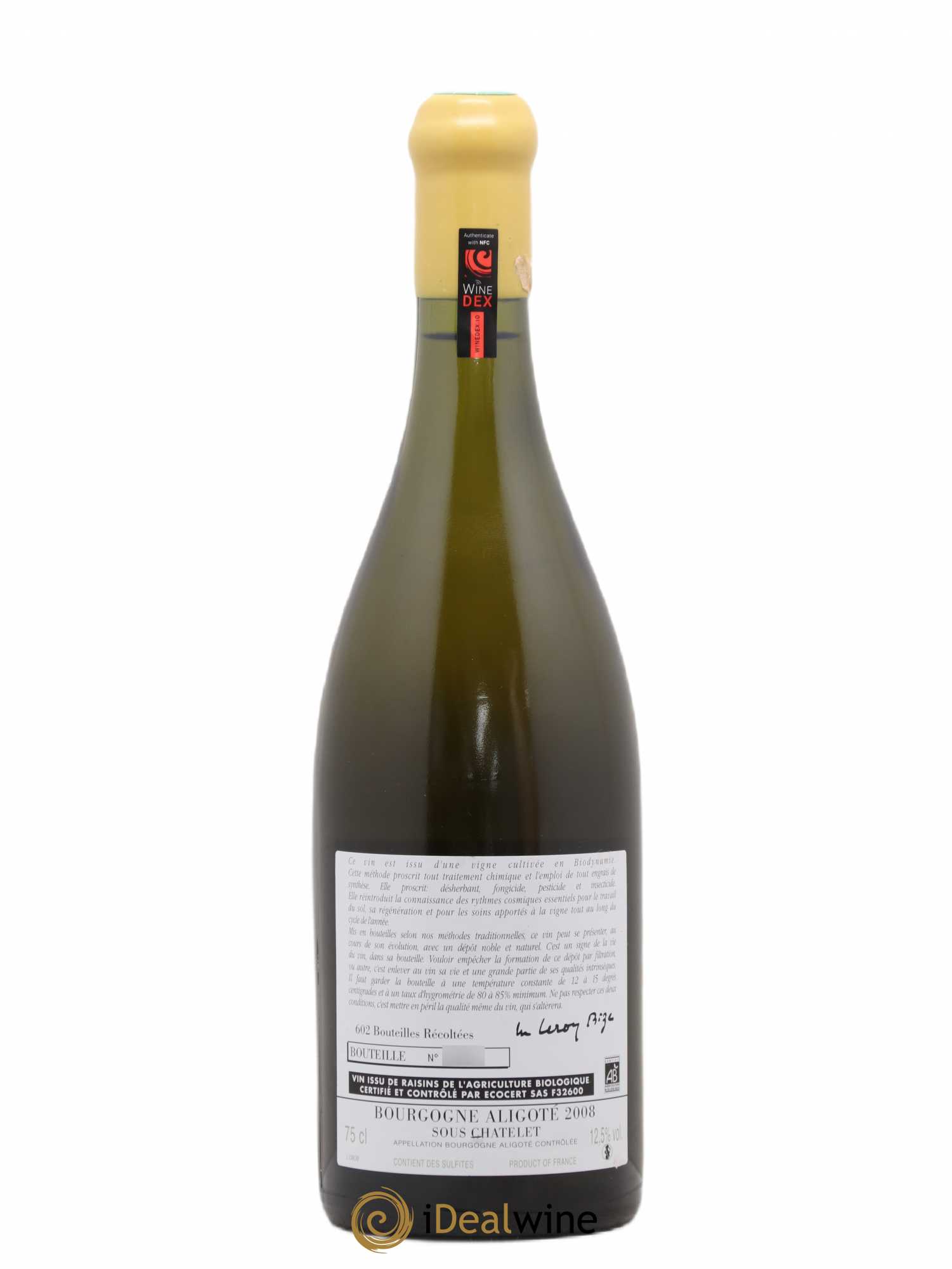 Bourgogne Aligoté Sous Chatelet d'Auvenay (Domaine) 2008 - Lot de 1 bouteille - 1