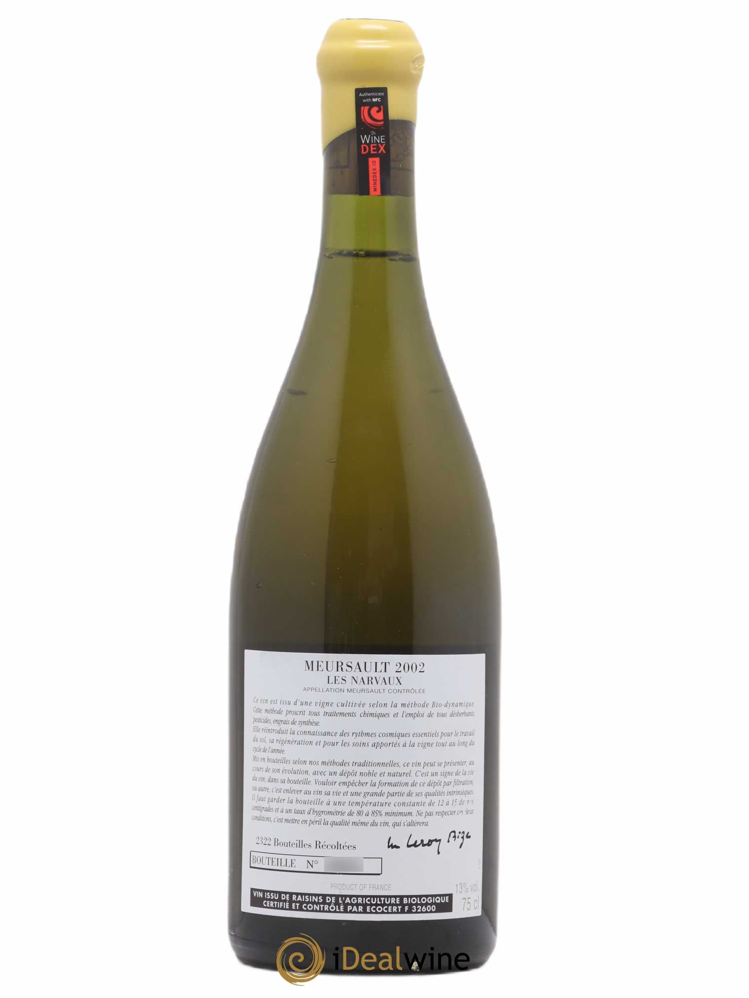 Meursault Les Narvaux d'Auvenay (Domaine) 2002 - Lot de 1 bouteille - 1