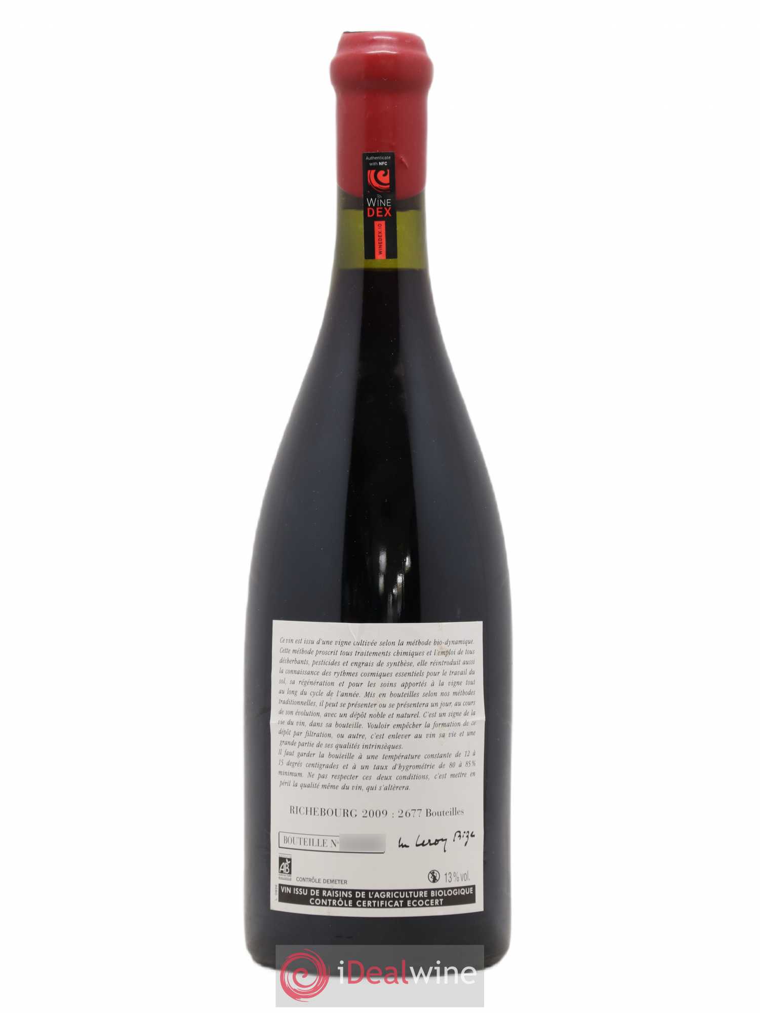 Richebourg Grand Cru Leroy (Domaine) 2009 - Lot de 1 bouteille - 1