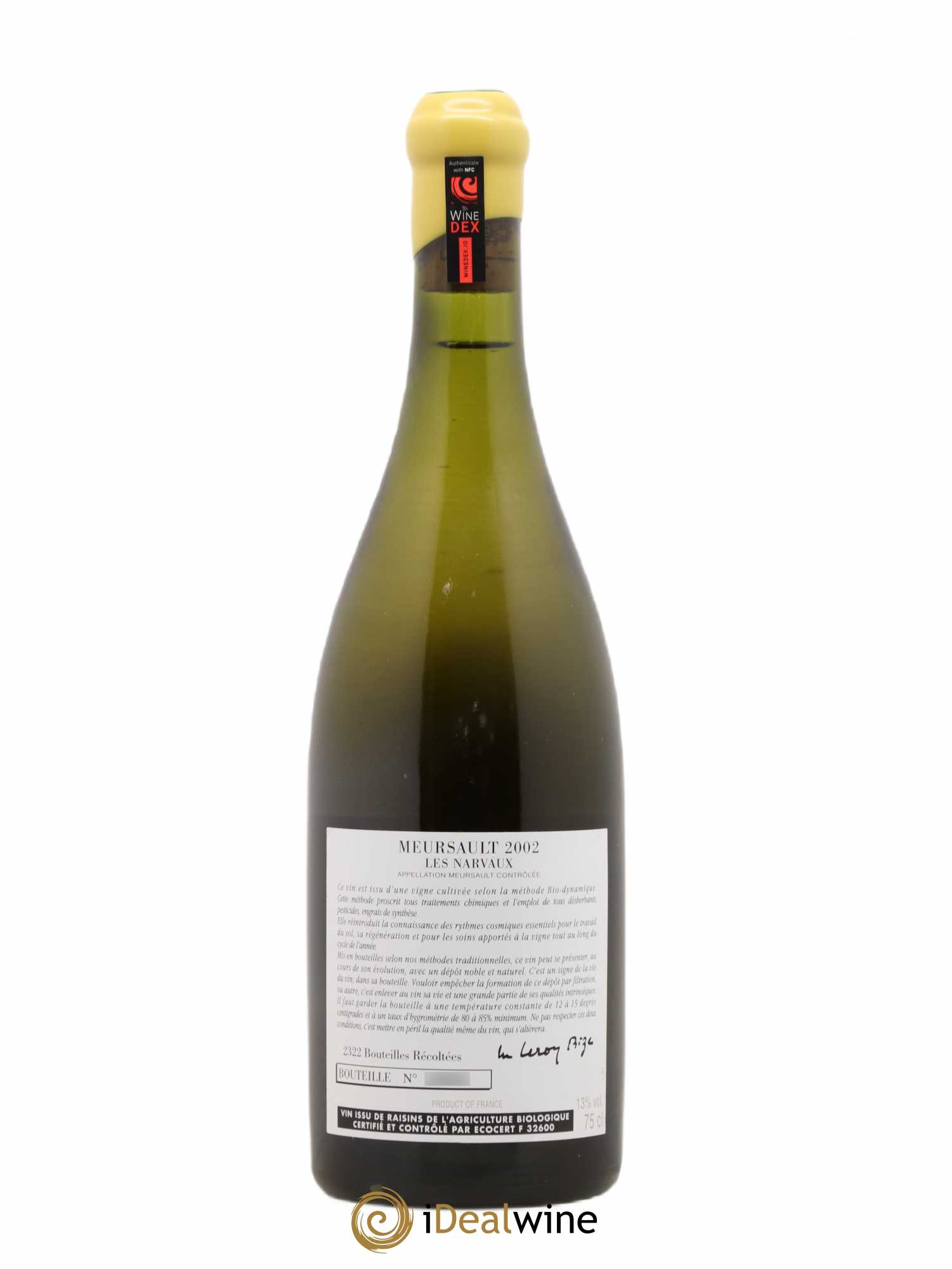 Meursault Les Narvaux d'Auvenay (Domaine) 2002 - Lot de 1 bouteille - 1