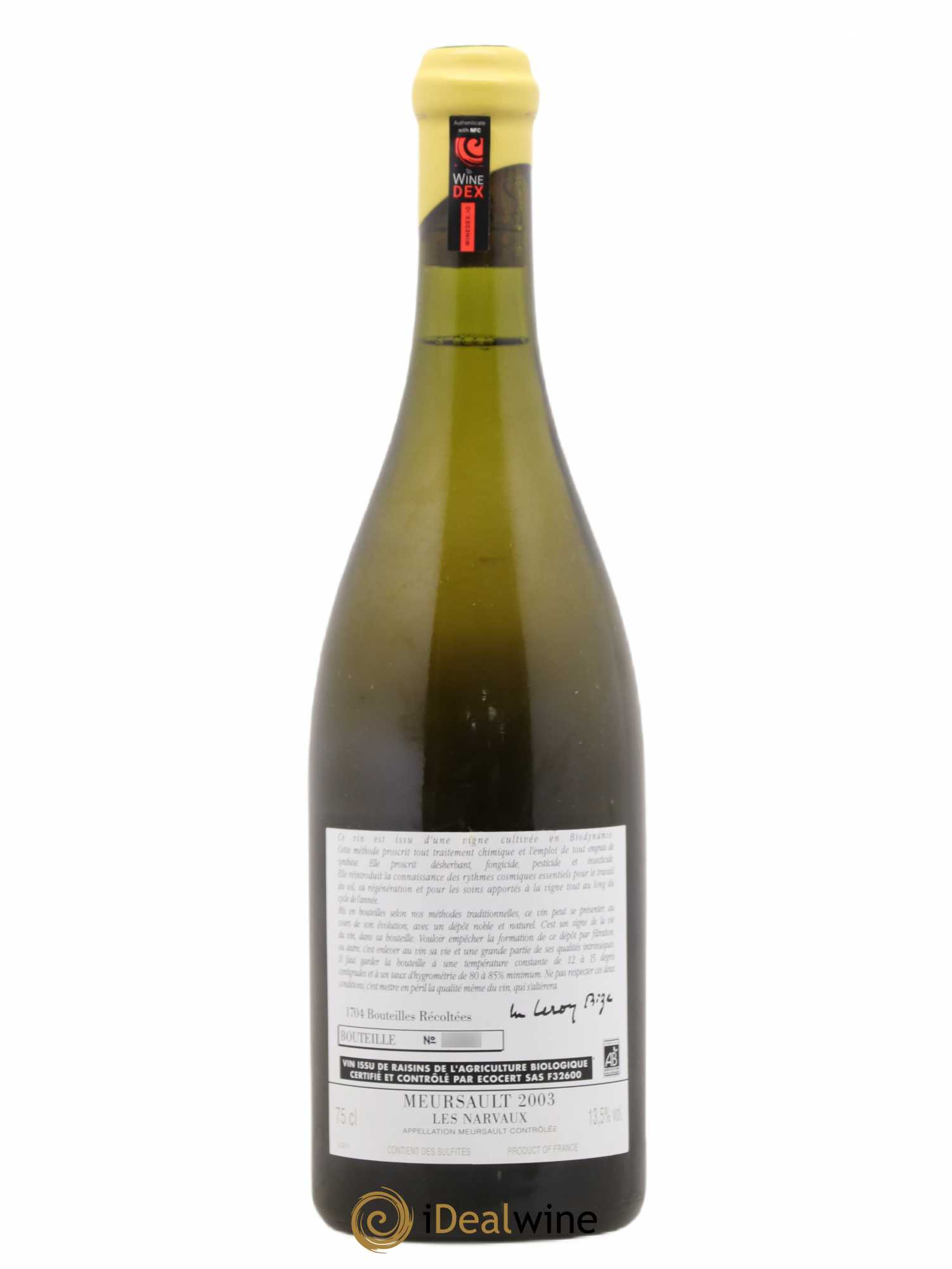 Meursault Les Narvaux d'Auvenay (Domaine) 2003 - Lot de 1 bouteille - 1