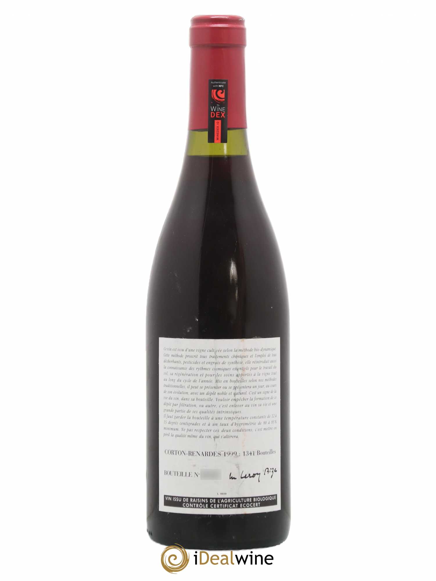 Corton Grand Cru Les Renardes Leroy (Domaine) 1999 - Lot de 1 bouteille - 1