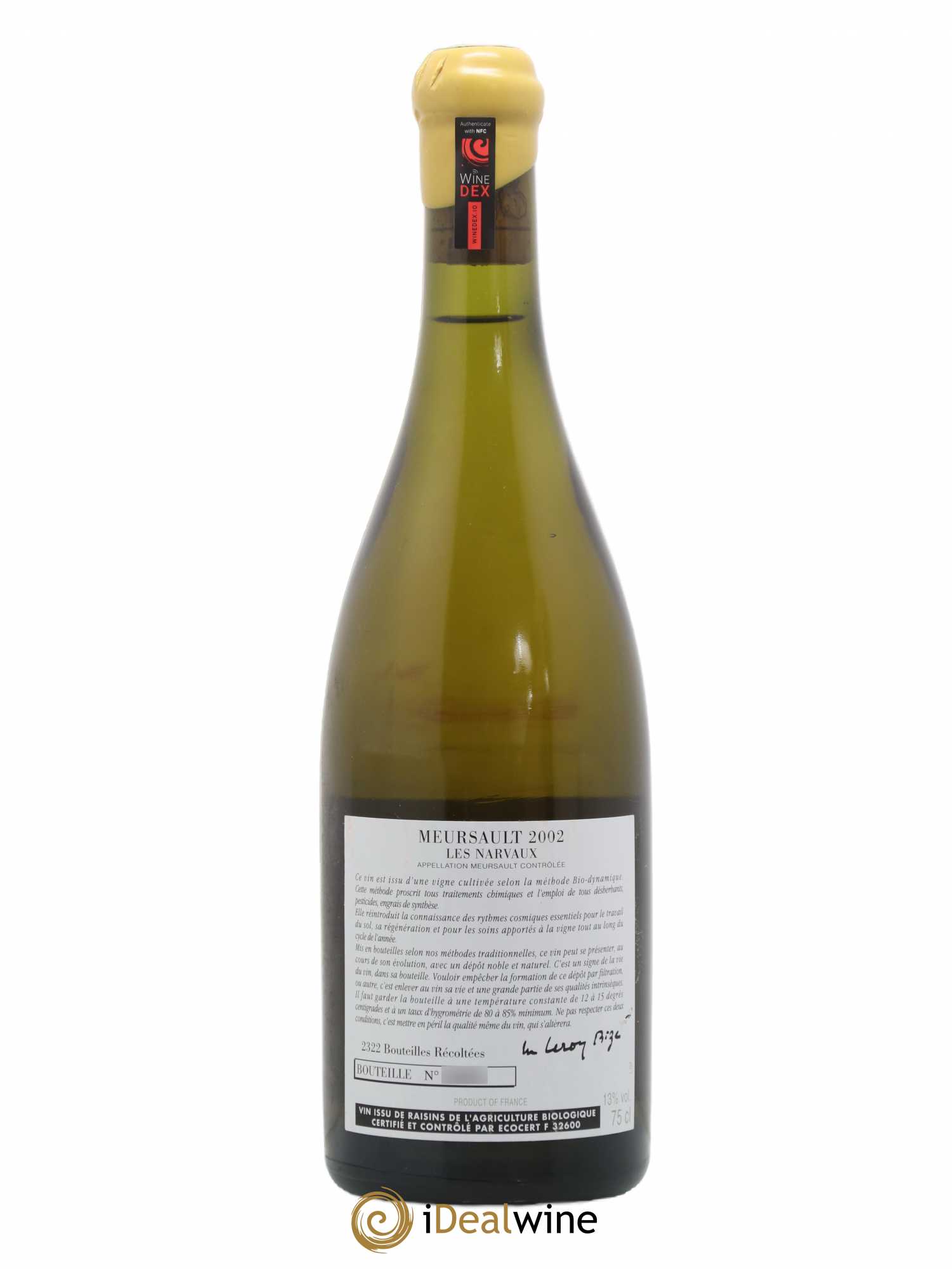 Meursault Les Narvaux d'Auvenay (Domaine) 2002 - Lot de 1 bouteille - 1