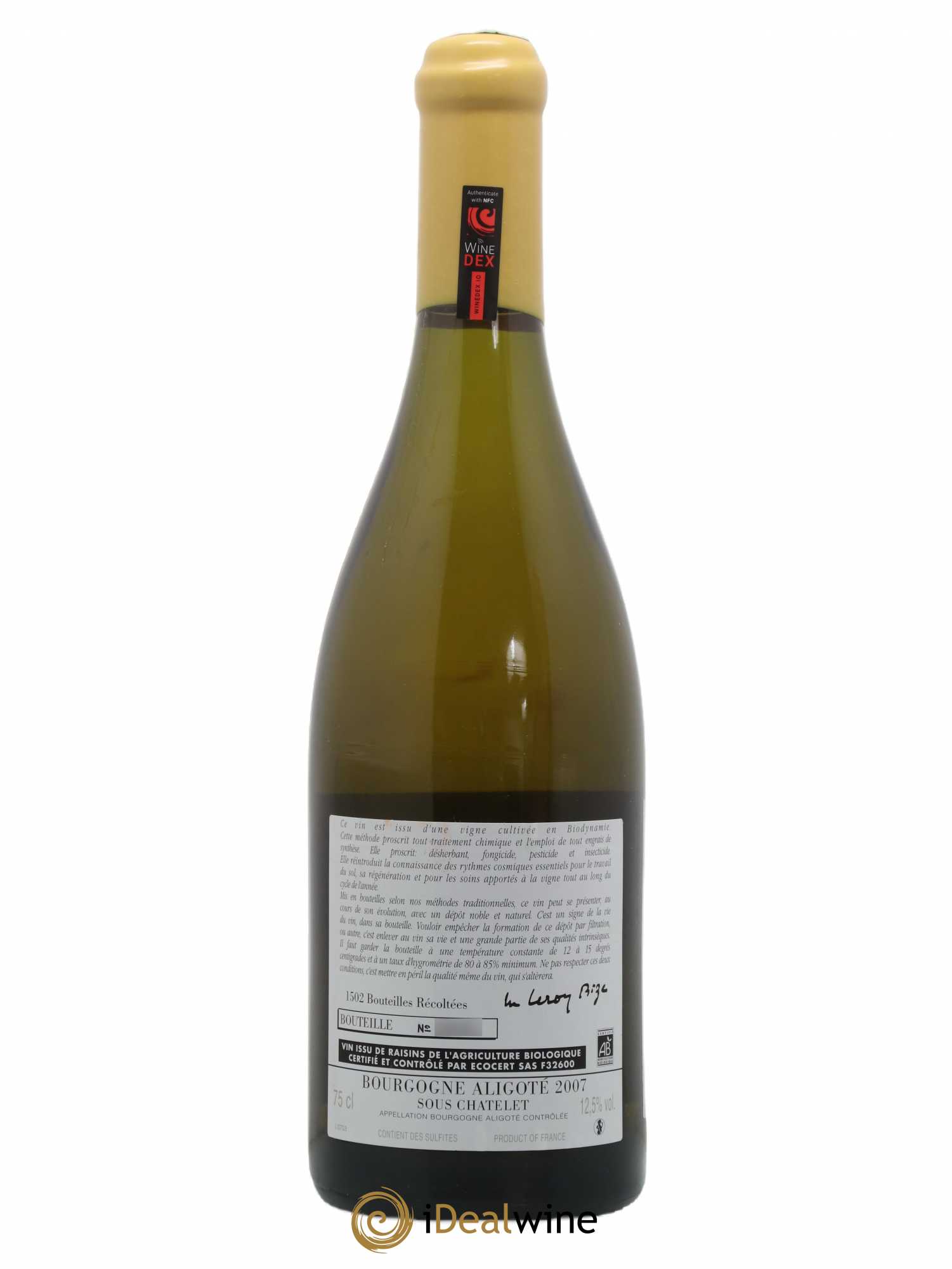 Bourgogne Aligoté Sous Chatelet d'Auvenay (Domaine) 2007 - Lot de 1 bouteille - 1