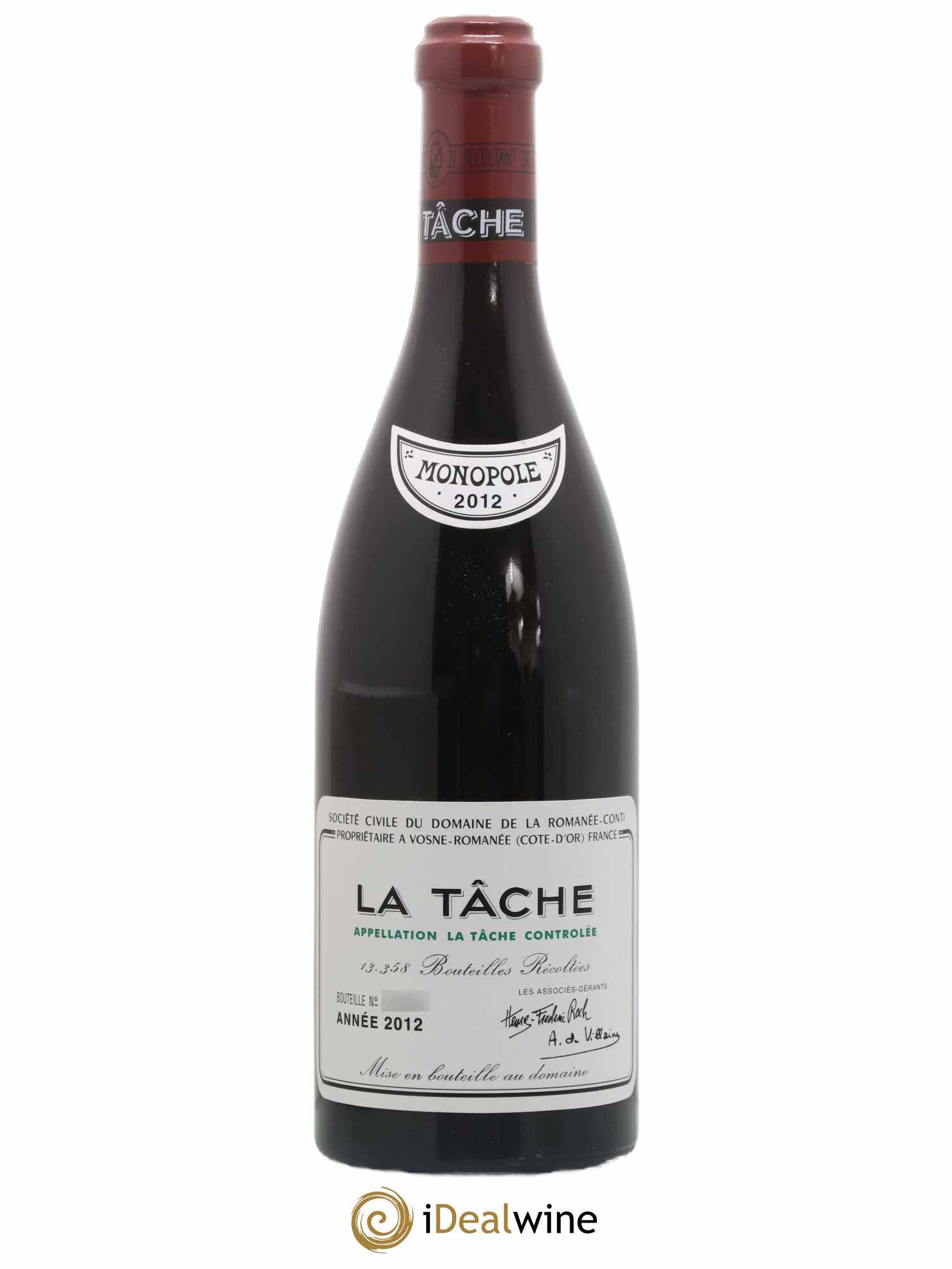 La Tâche Grand Cru Domaine de la Romanée-Conti 2012 - Lot de 1 bouteille - 0