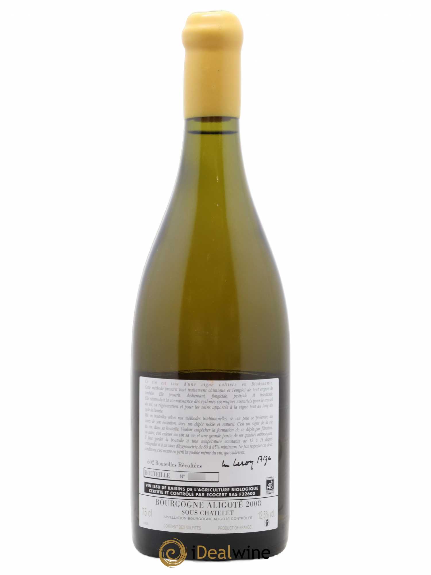 Bourgogne Aligoté Sous Chatelet d'Auvenay (Domaine) 2008 - Lot de 1 bouteille - 1