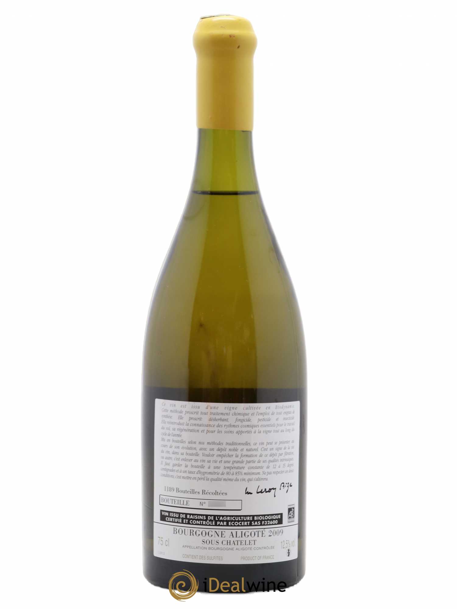 Bourgogne Aligoté Sous Chatelet d'Auvenay (Domaine) 2009 - Lot de 1 bouteille - 1