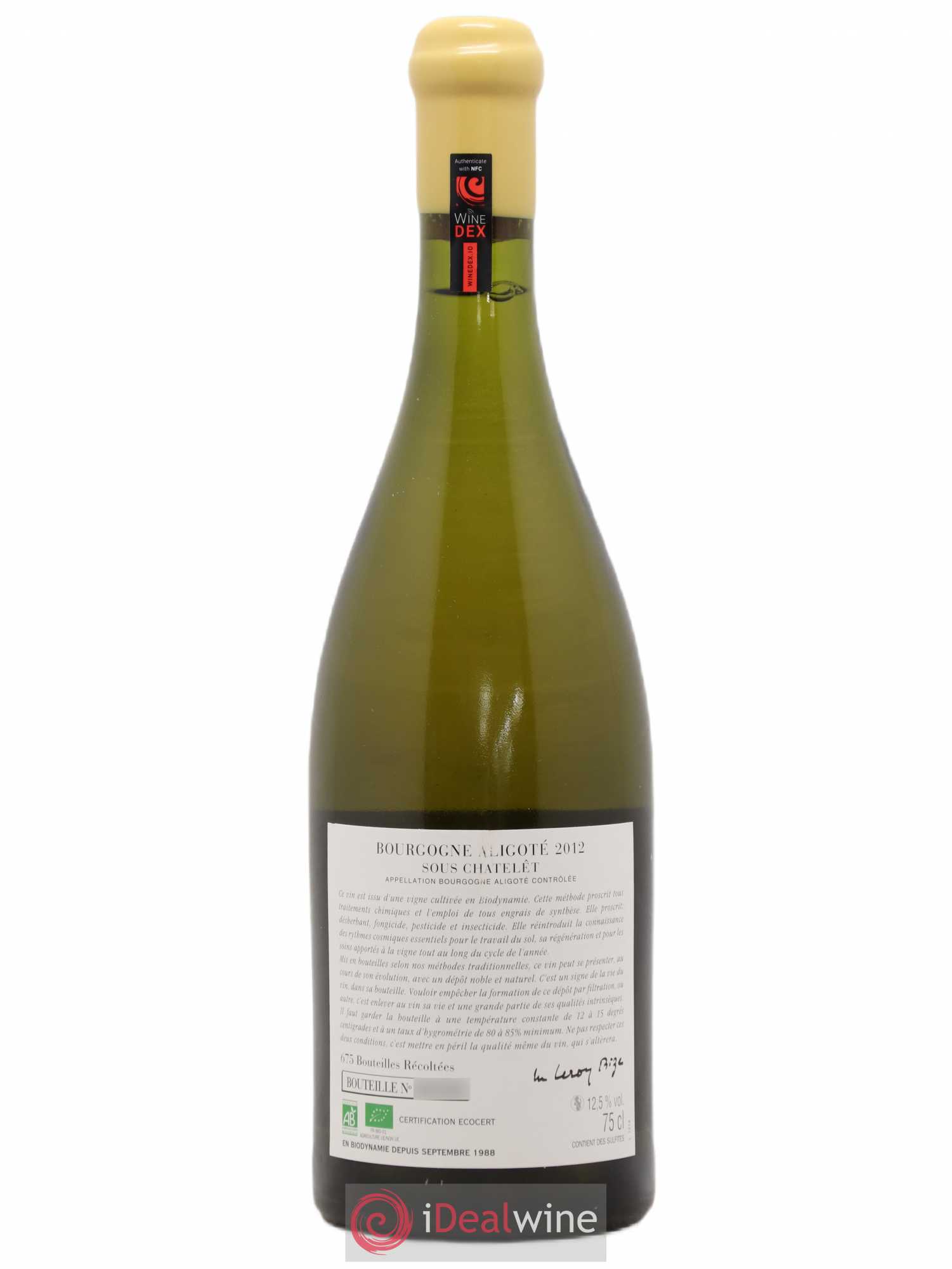 Bourgogne Aligoté Sous Chatelet d'Auvenay (Domaine) 2012 - Lot de 1 bouteille - 1