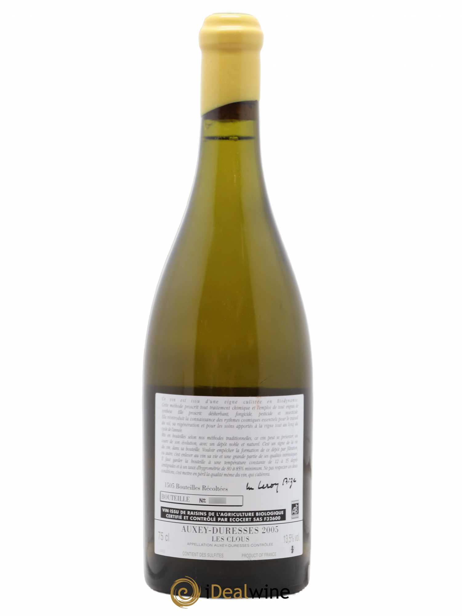 Auxey-Duresses Les Clous d'Auvenay (Domaine) 2005 - Lot de 1 bouteille - 1