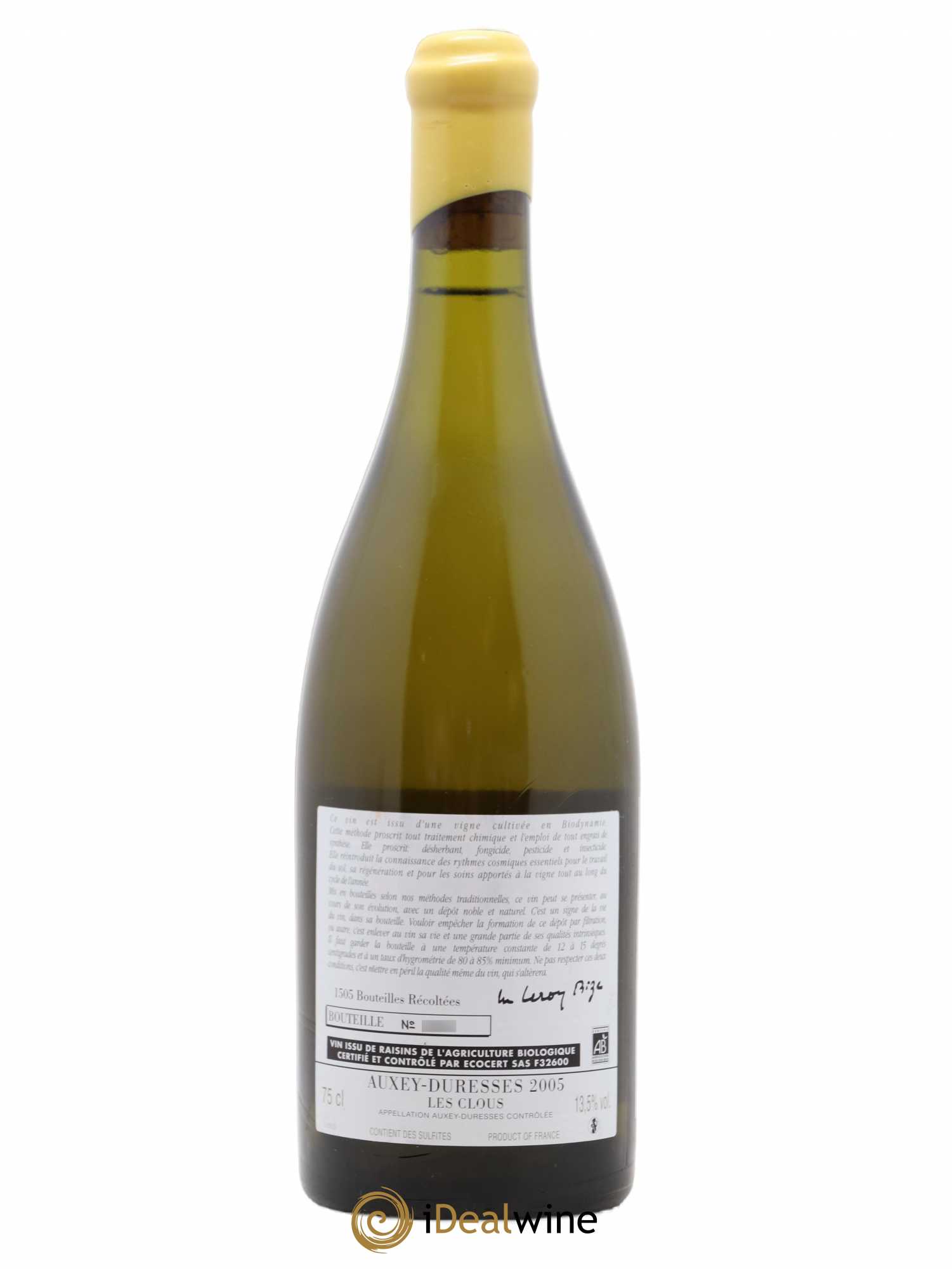 Auxey-Duresses Les Clous d'Auvenay (Domaine) 2005 - Lot de 1 bouteille - 1
