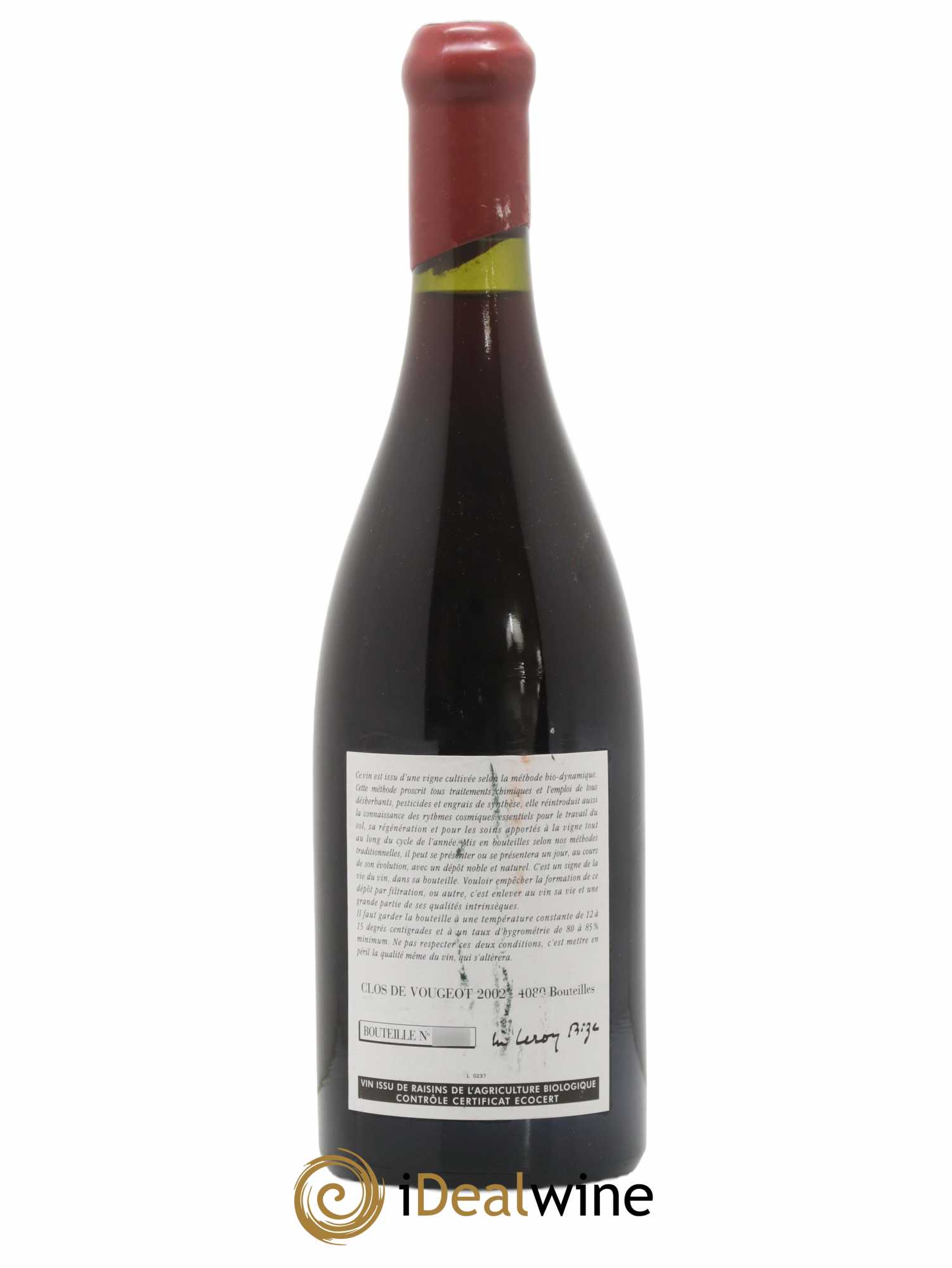 Clos de Vougeot Grand Cru Leroy (Domaine) 2002 - Lot de 1 bouteille - 1