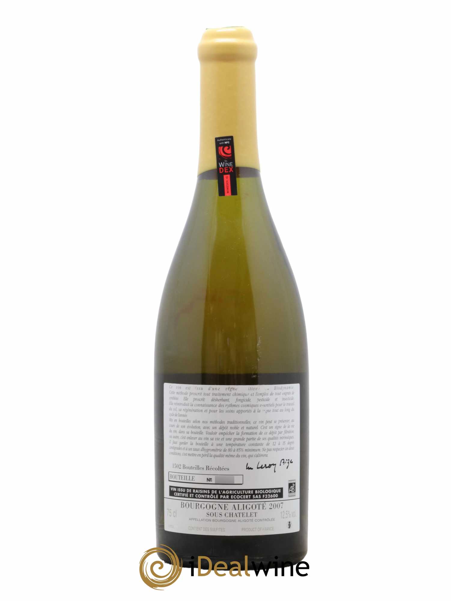 Bourgogne Aligoté Sous Chatelet d'Auvenay (Domaine) 2007 - Lot de 1 bouteille - 1