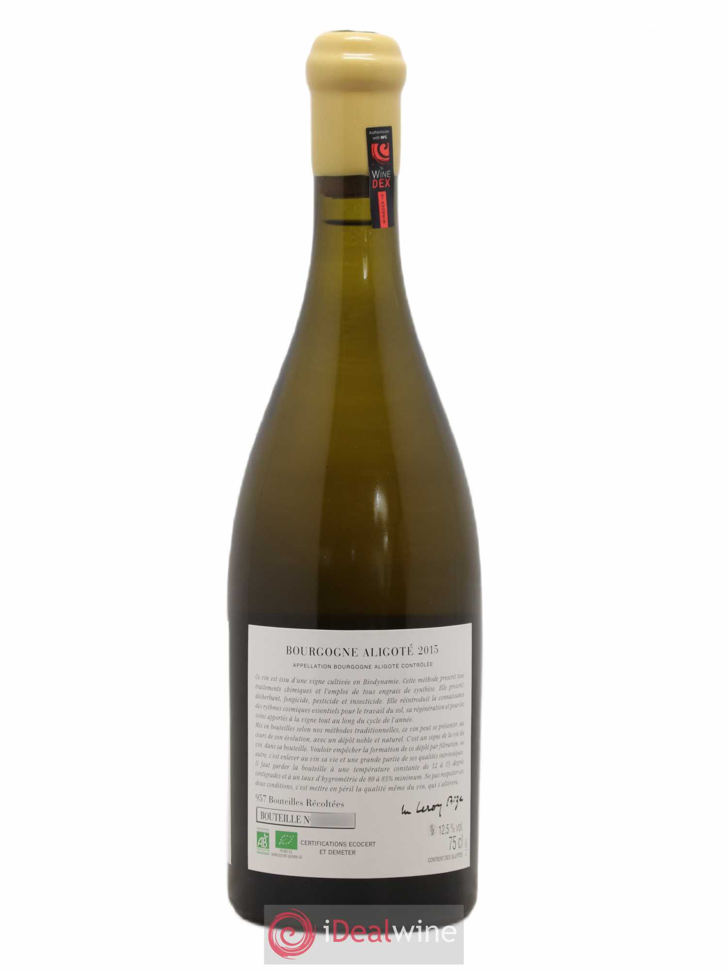 Bourgogne Aligoté Sous Chatelet d'Auvenay (Domaine) 2015 - Lot de 1 bouteille - 1