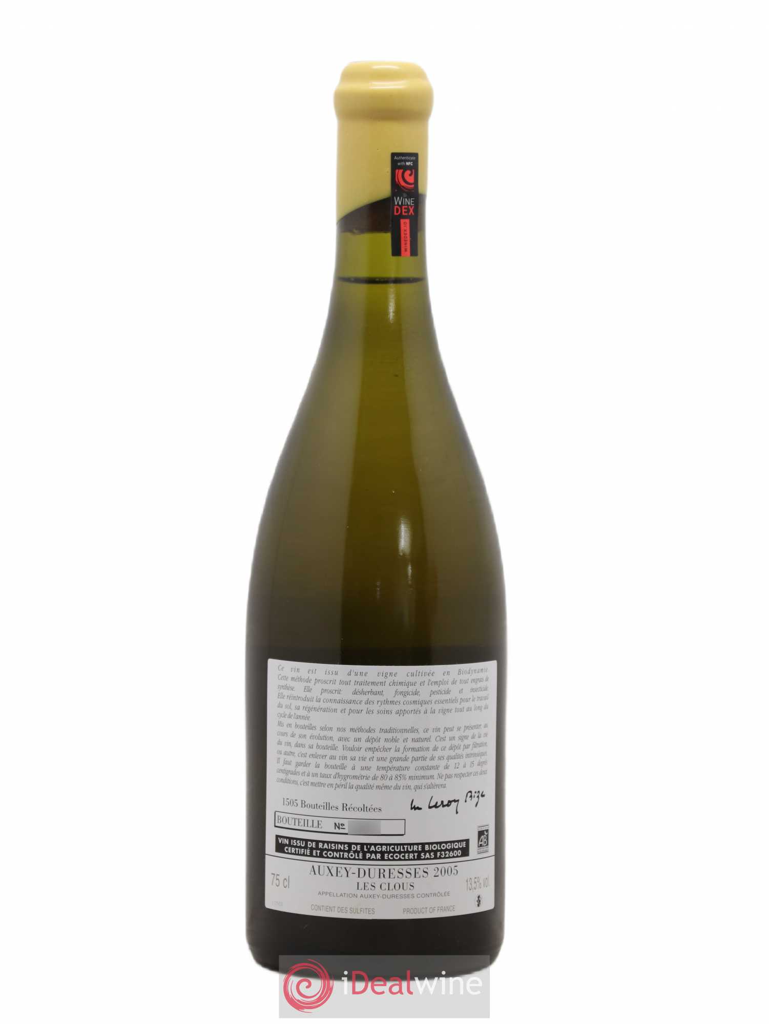 Auxey-Duresses Les Clous d'Auvenay (Domaine) 2005 - Lot de 1 bouteille - 1