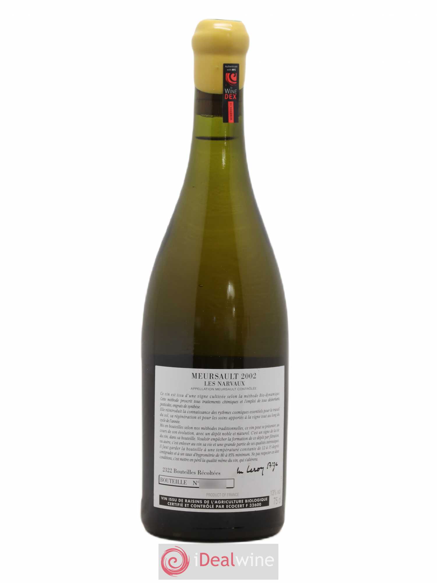 Meursault Les Narvaux d'Auvenay (Domaine) 2002 - Lot de 1 bouteille - 1