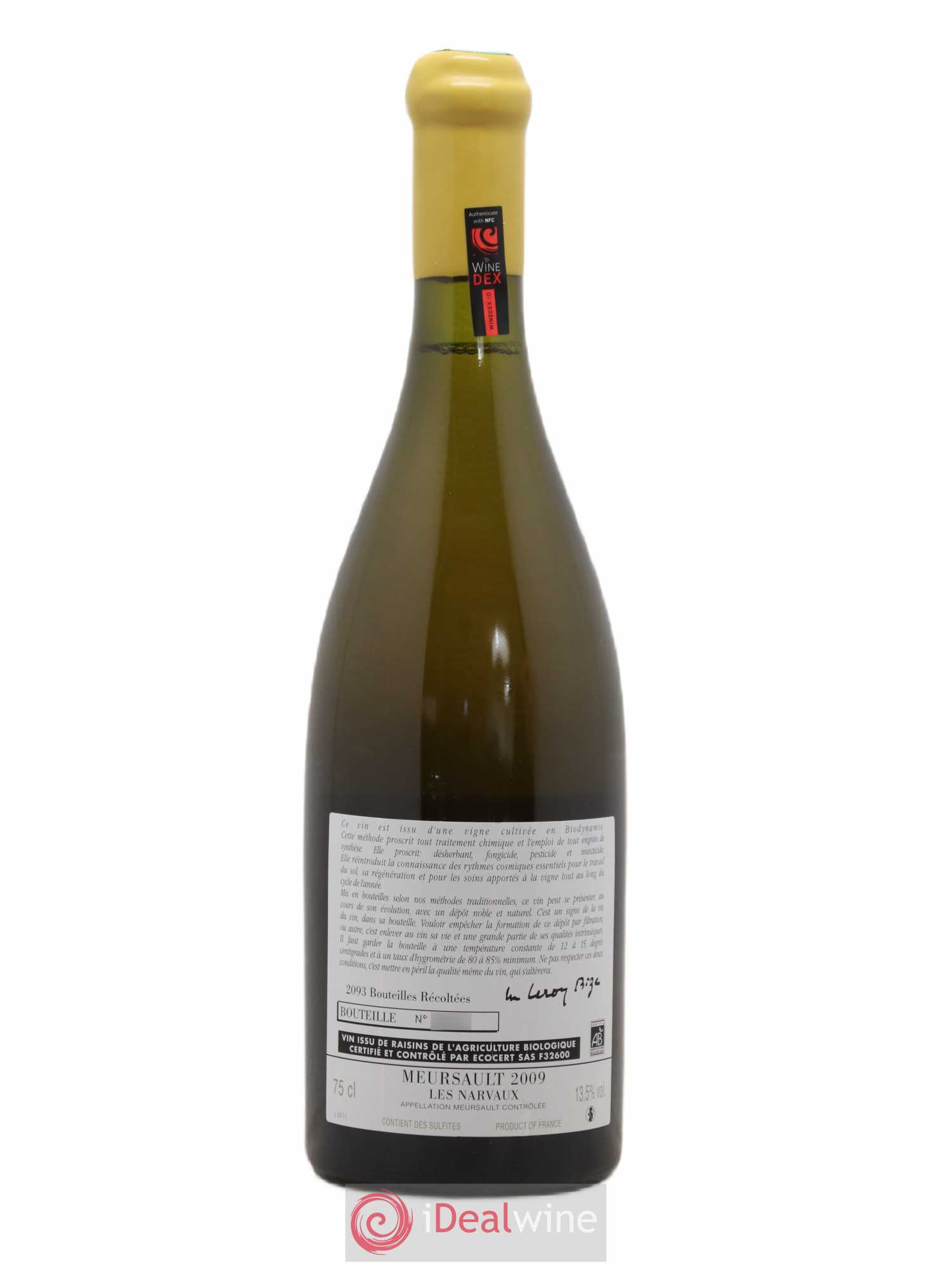 Meursault Les Narvaux d'Auvenay (Domaine) 2009 - Lot de 1 bouteille - 1