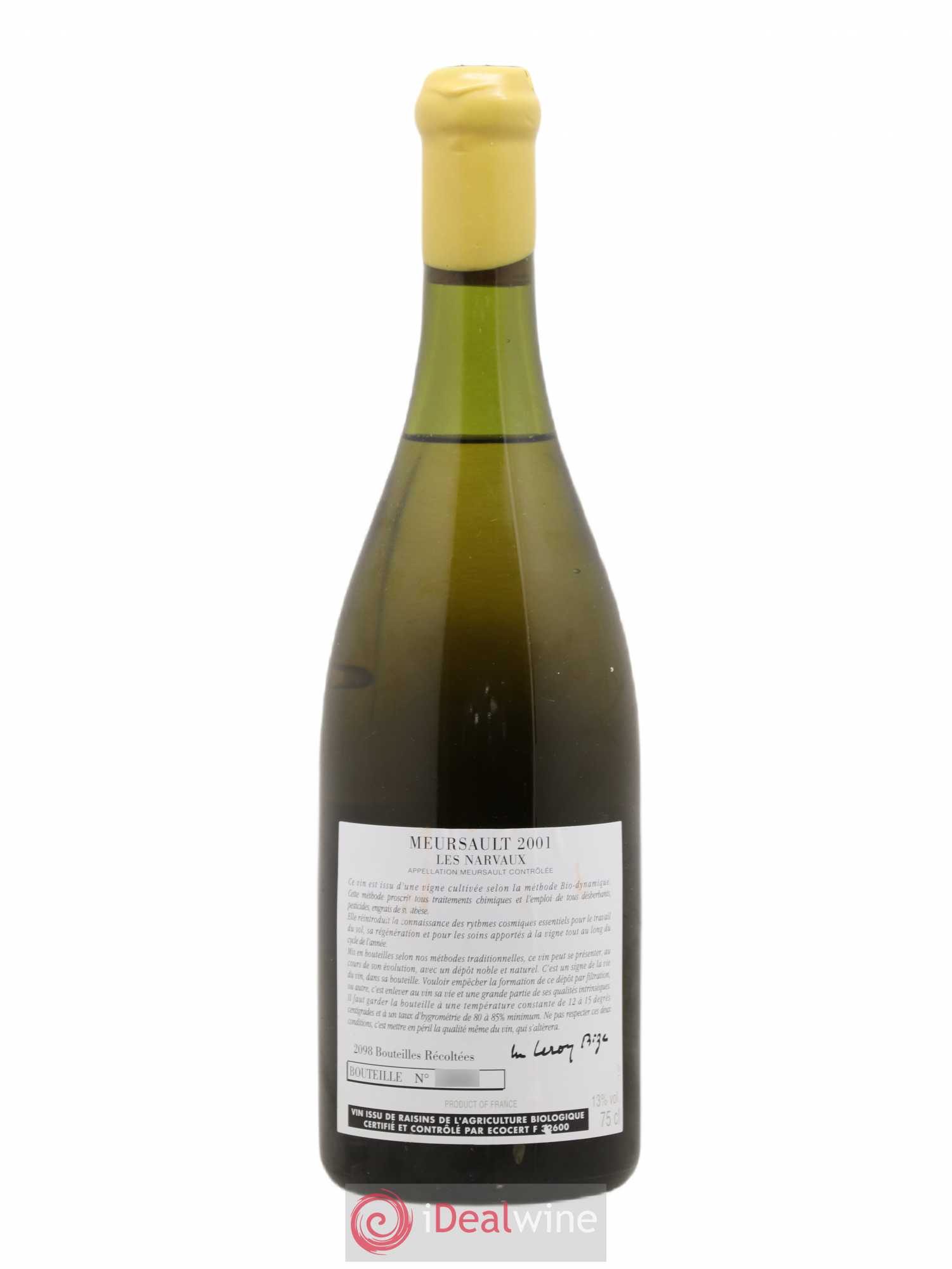 Meursault Les Narvaux d'Auvenay (Domaine) 2001 - Lot de 1 bouteille - 1
