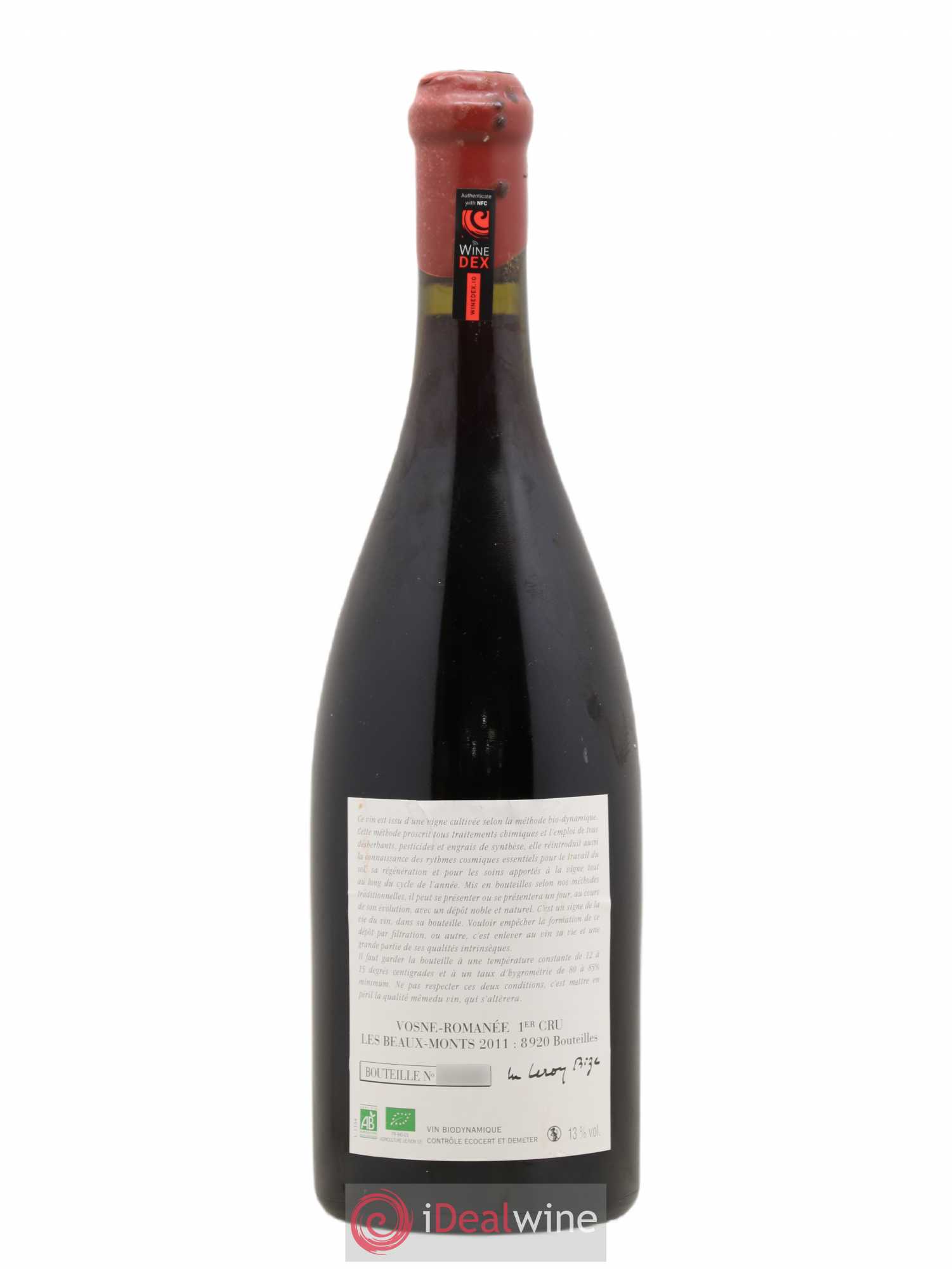 Vosne-Romanée 1er Cru Les Beaux-Monts Leroy (Domaine) 2011 - Lot de 1 bouteille - 1